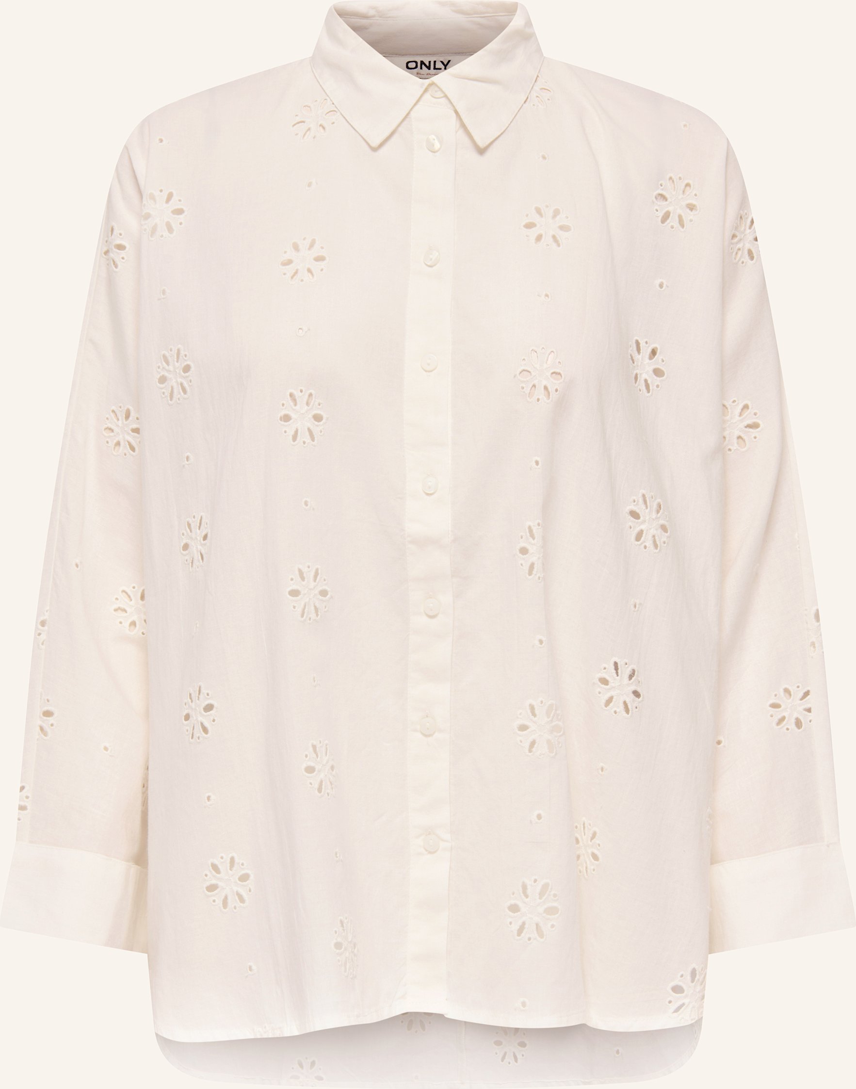 Only Hemdbluse Aus Lochspitze weiss