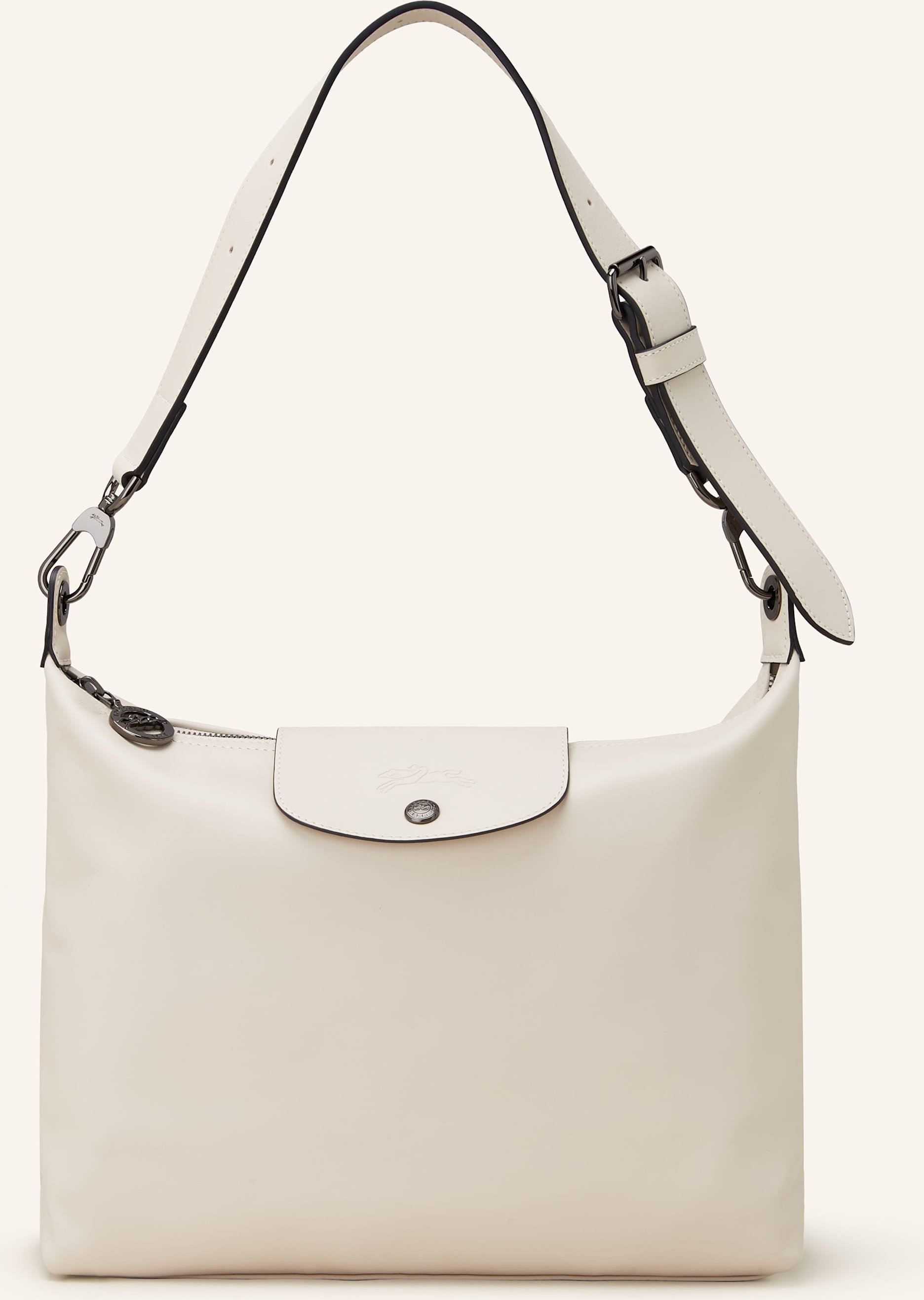 Thumbnail - Longchamp Handtasche Le Pliage Cuir weiss