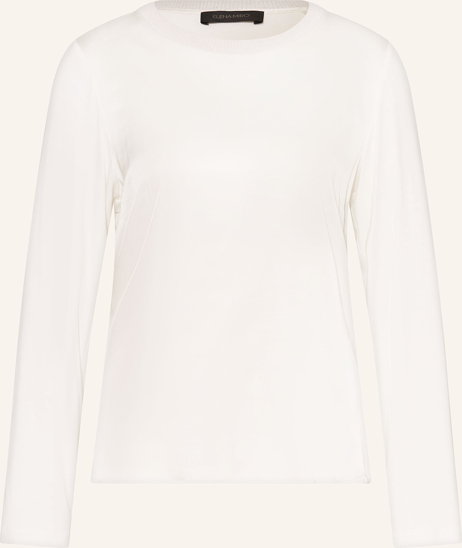 Elena Miro Longsleeve Im Materialmix weiss