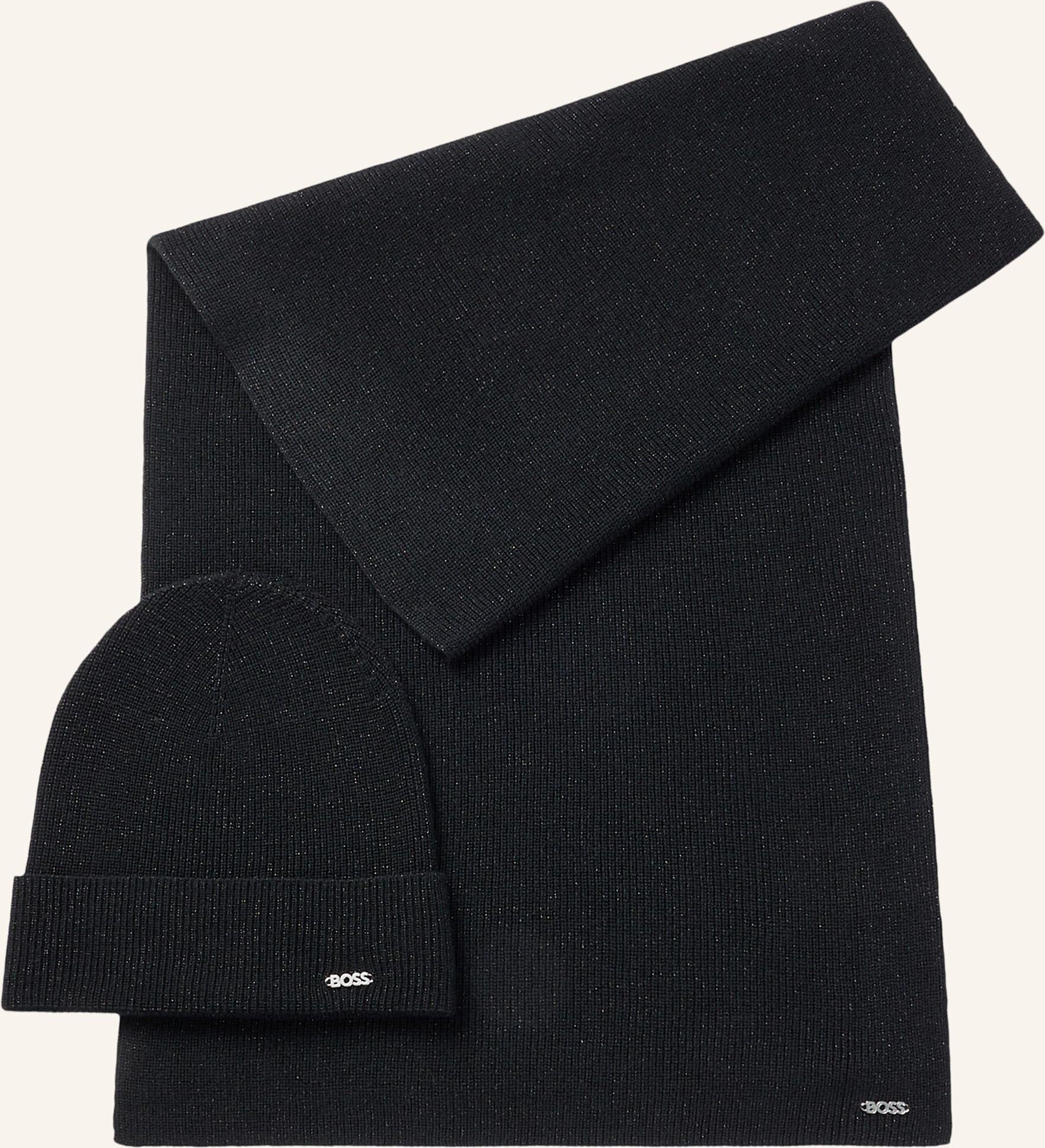 Boss Strickschal Linia_Set schwarz