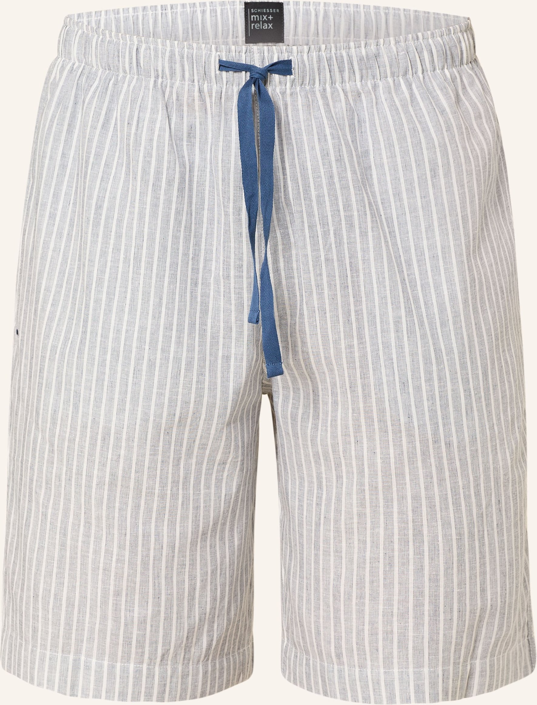 Schiesser Schlafshorts Mix+Relax Mit Leinen blau