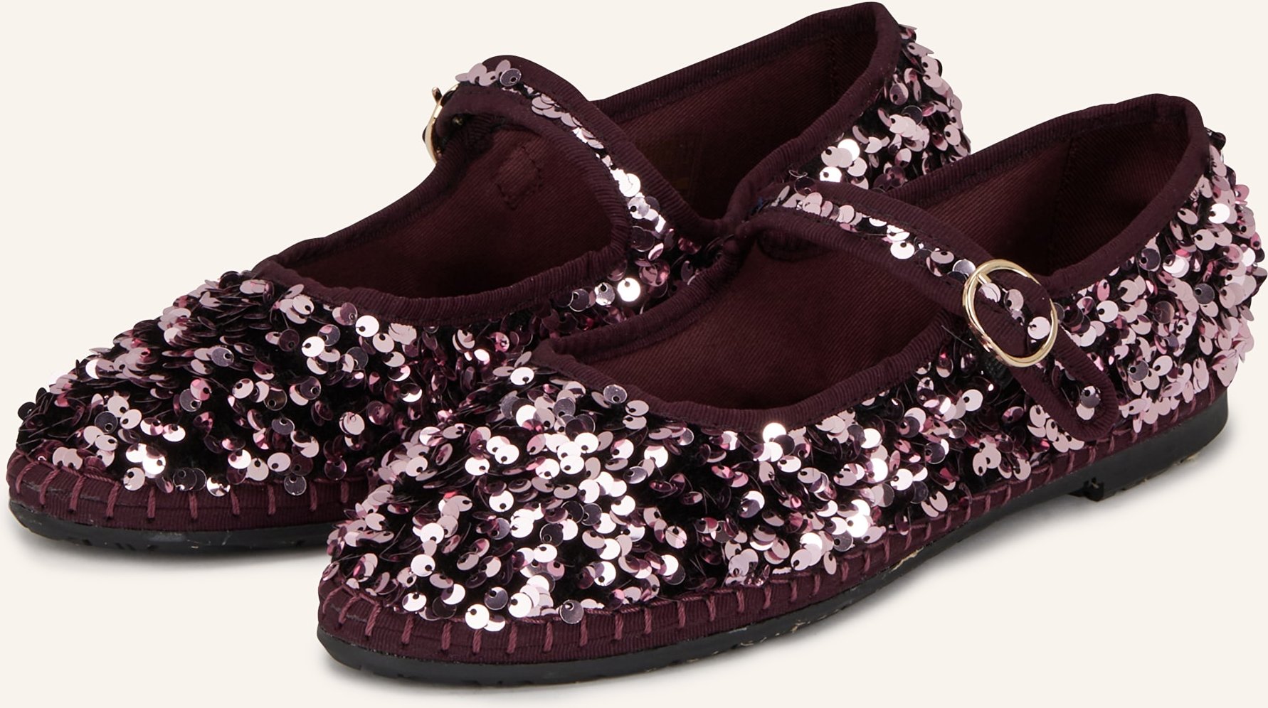 Flabelus Mary-Jane-Ballerinas Little Prince Mit Pailletten lila
