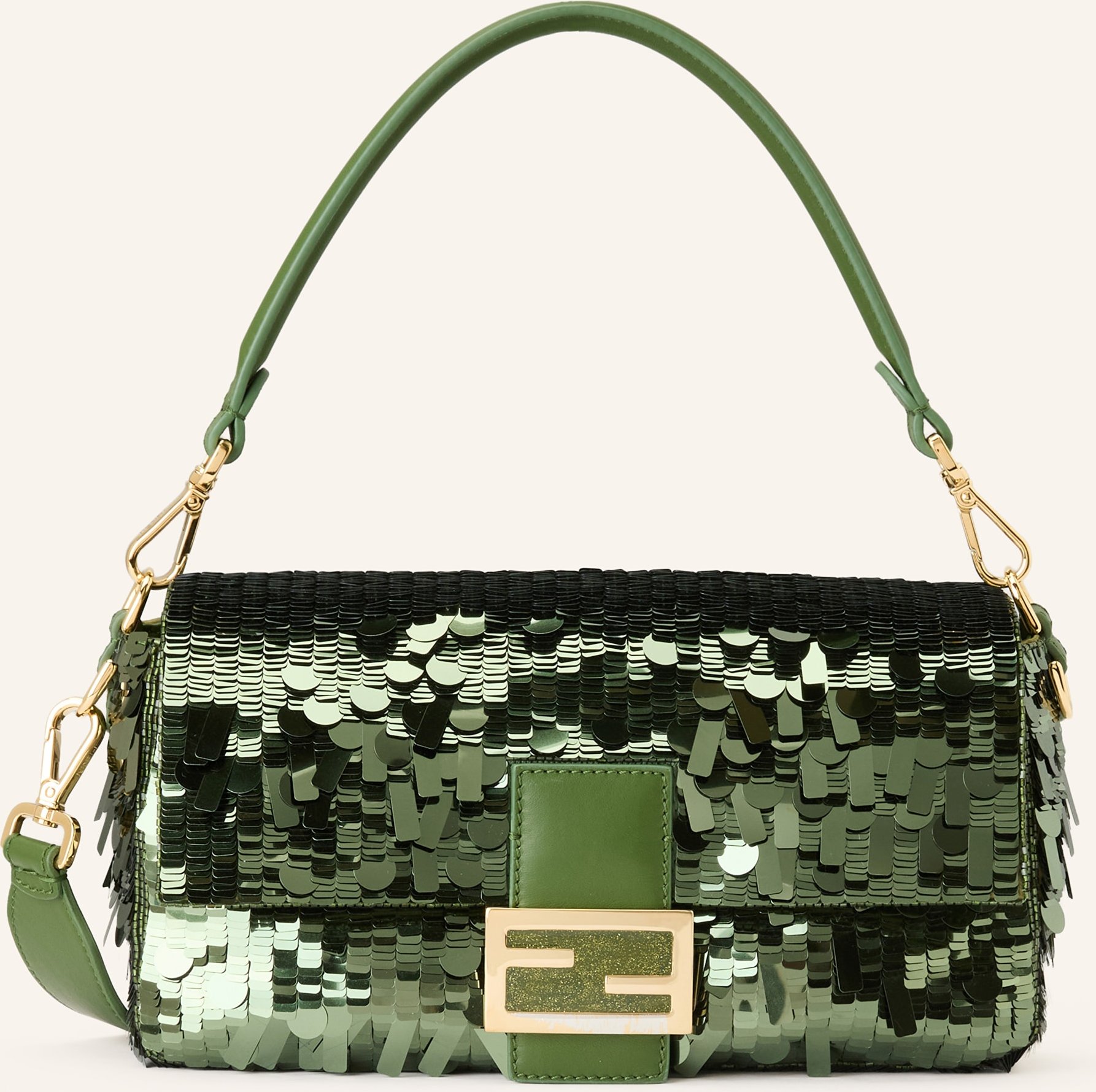 Fendi Handtasche Baguette Mit Pailletten gruen