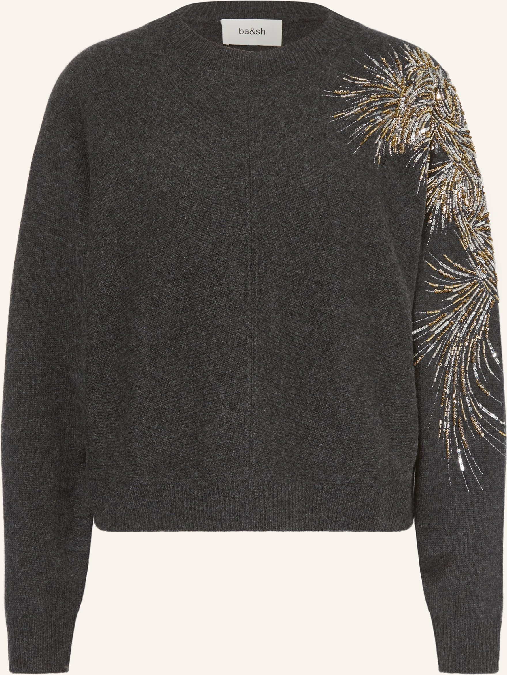 Ba&Sh Pullover Chorse Mit Cashmere Und Pailletten grau