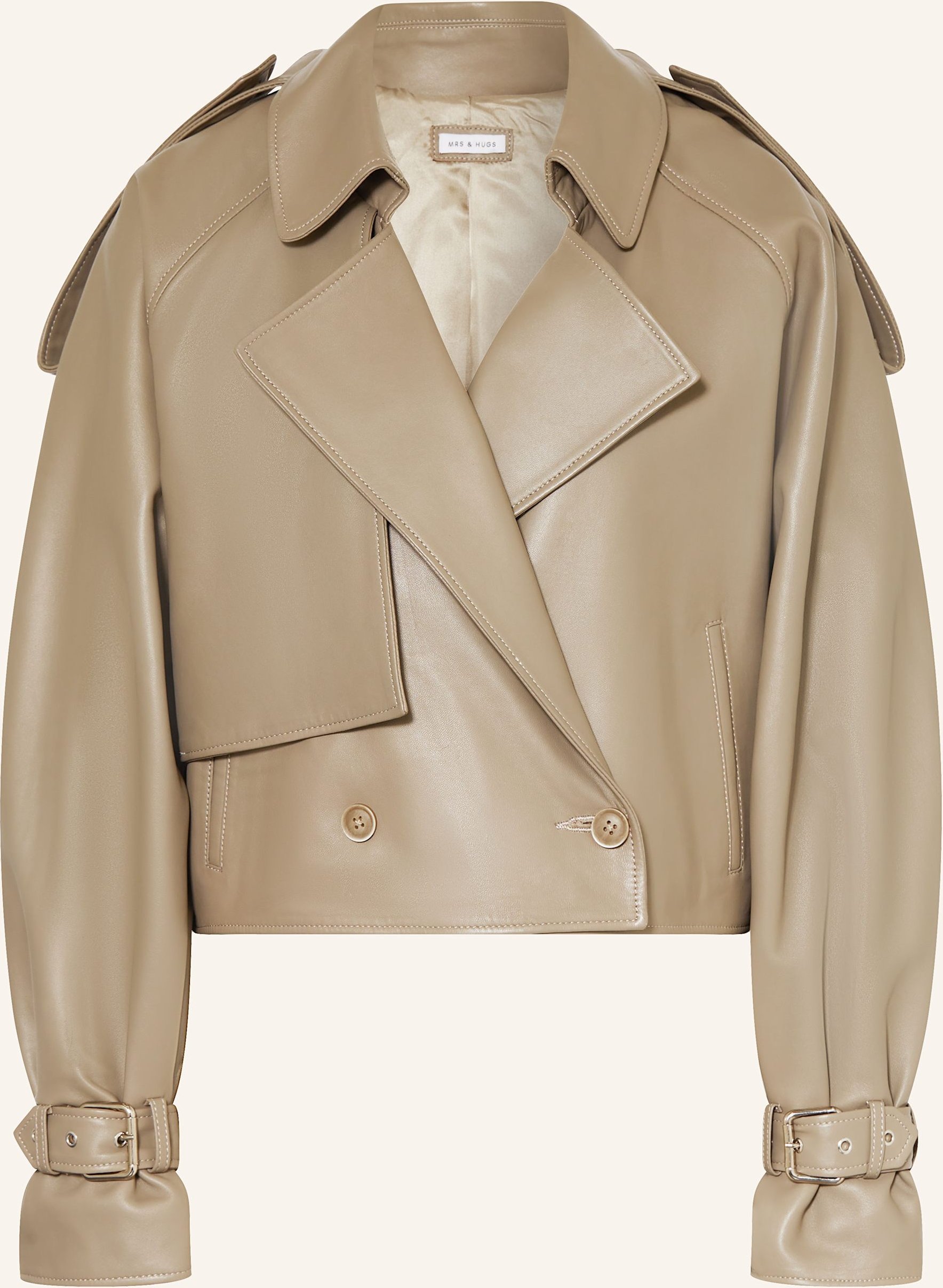 Mrs & Hugs Trench-Jacke Aus Leder beige