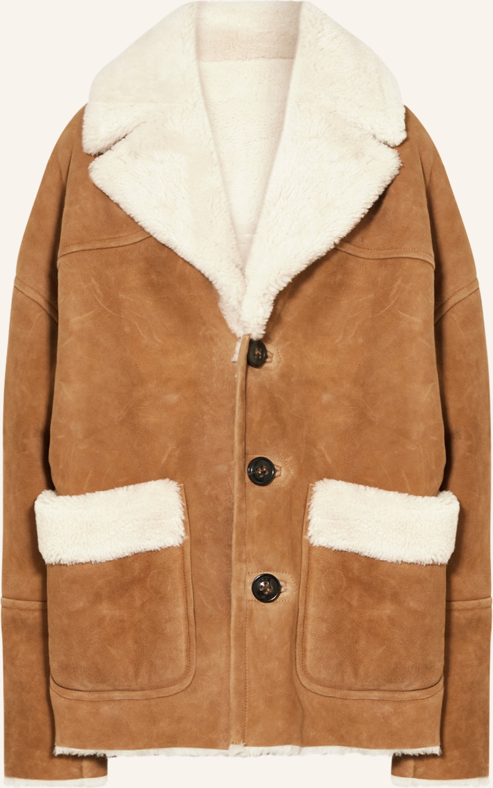 Thumbnail - dsquared2 Lederjacke Mit Lammfell braun