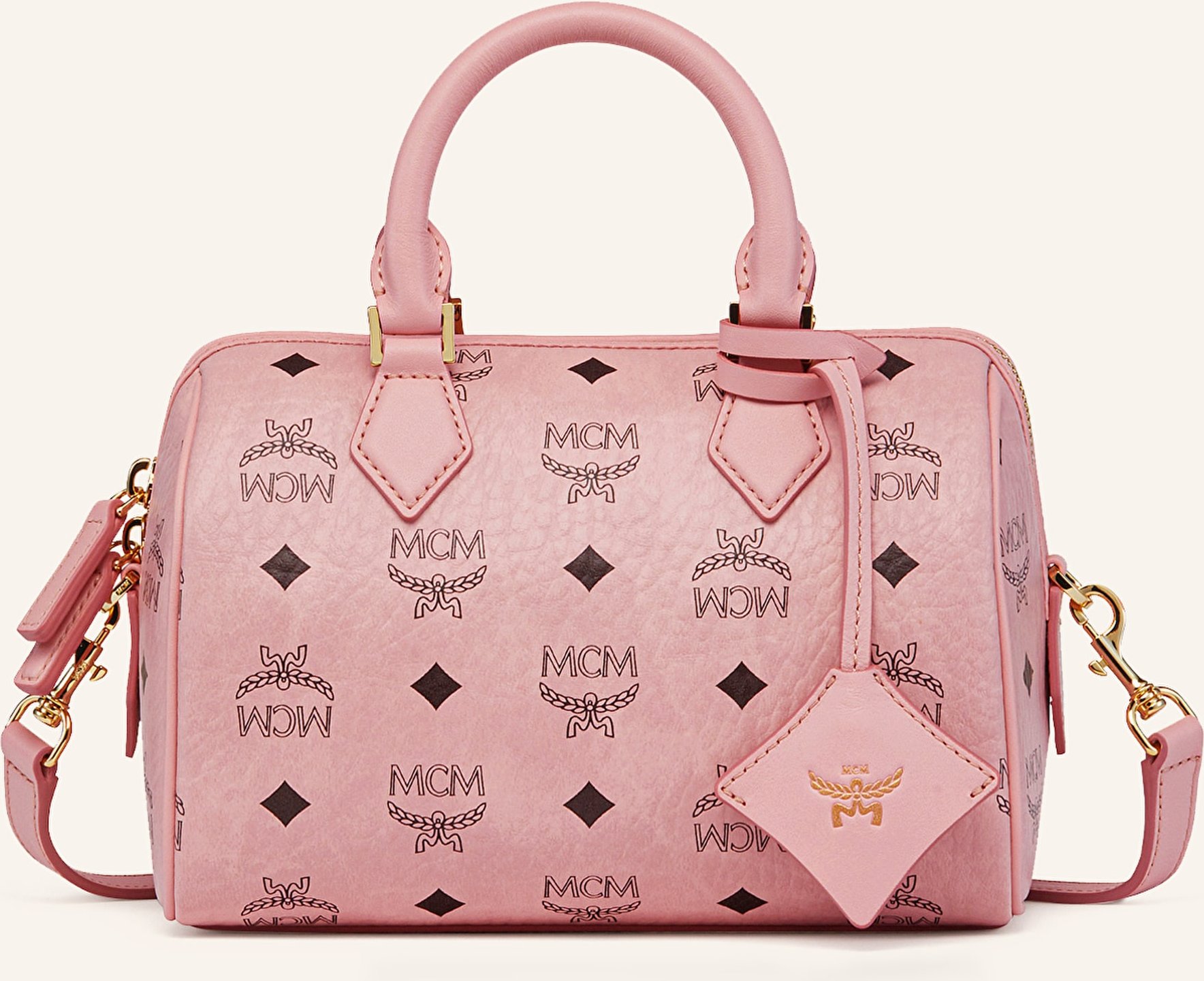 Mcm Handtasche Ella Vi Boston Small rosa