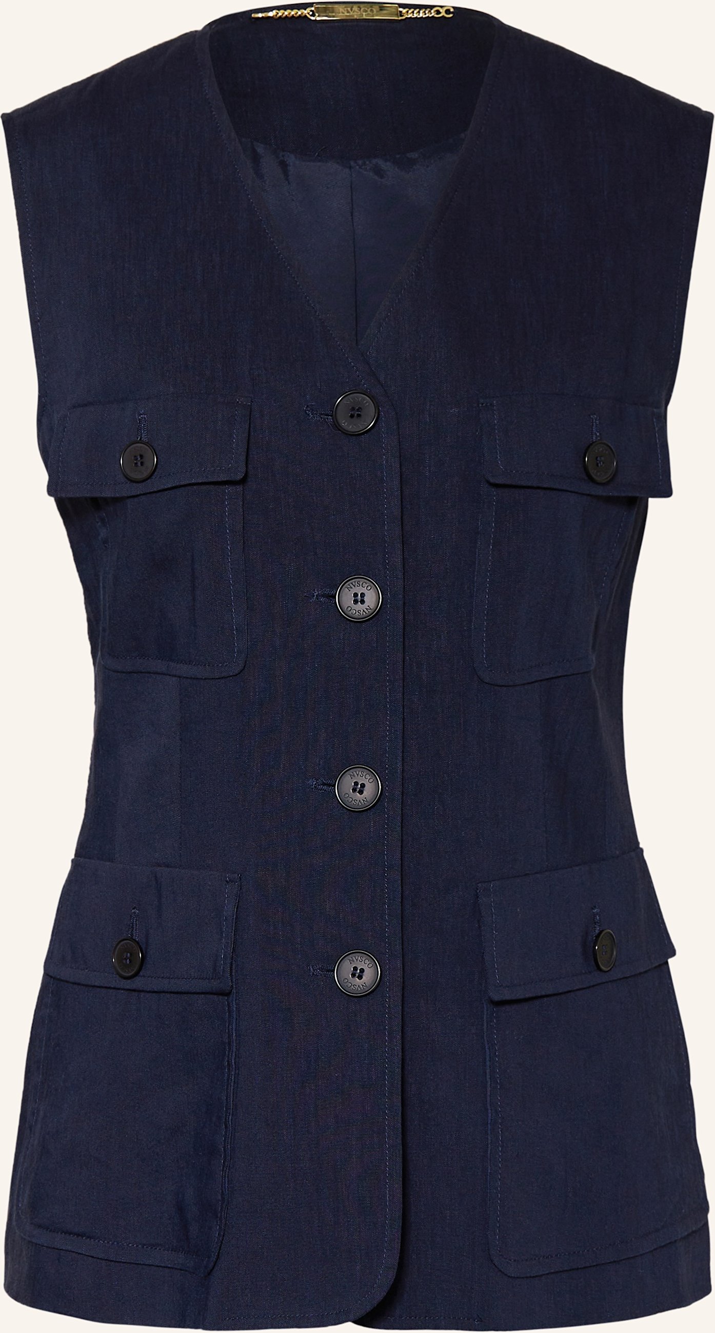 Nvsco Blazerweste Melody Mit Leinen blau