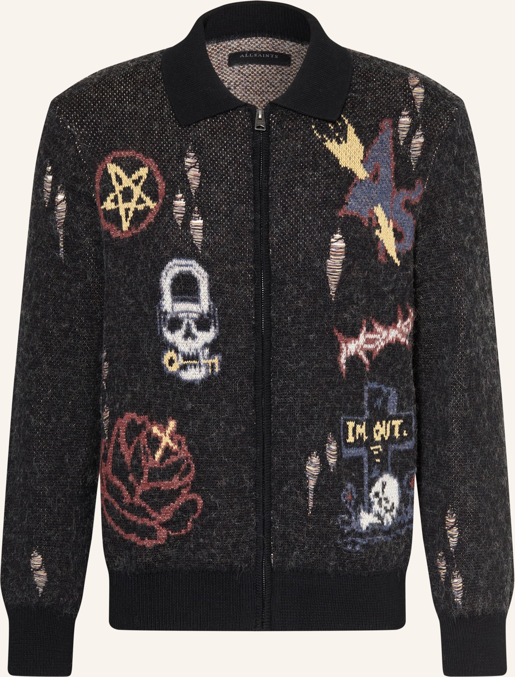 Allsaints Strickjacke Meller schwarz