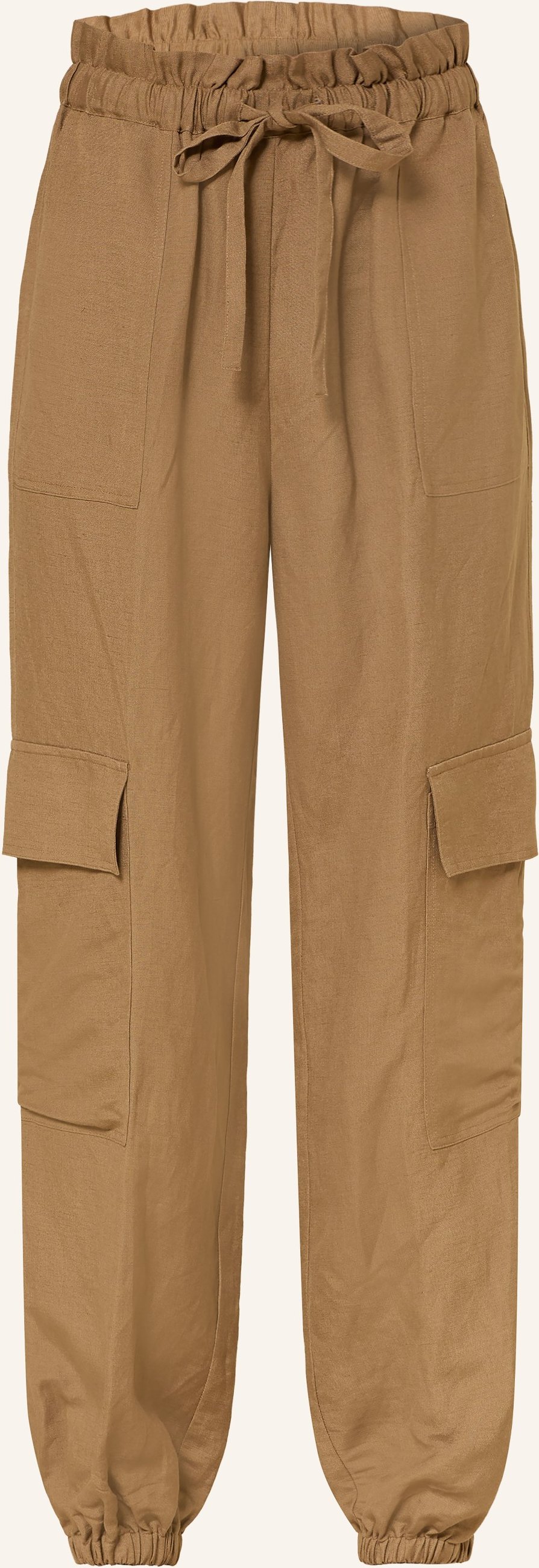 Mrs & Hugs Cargohose Mit Leinen gruen