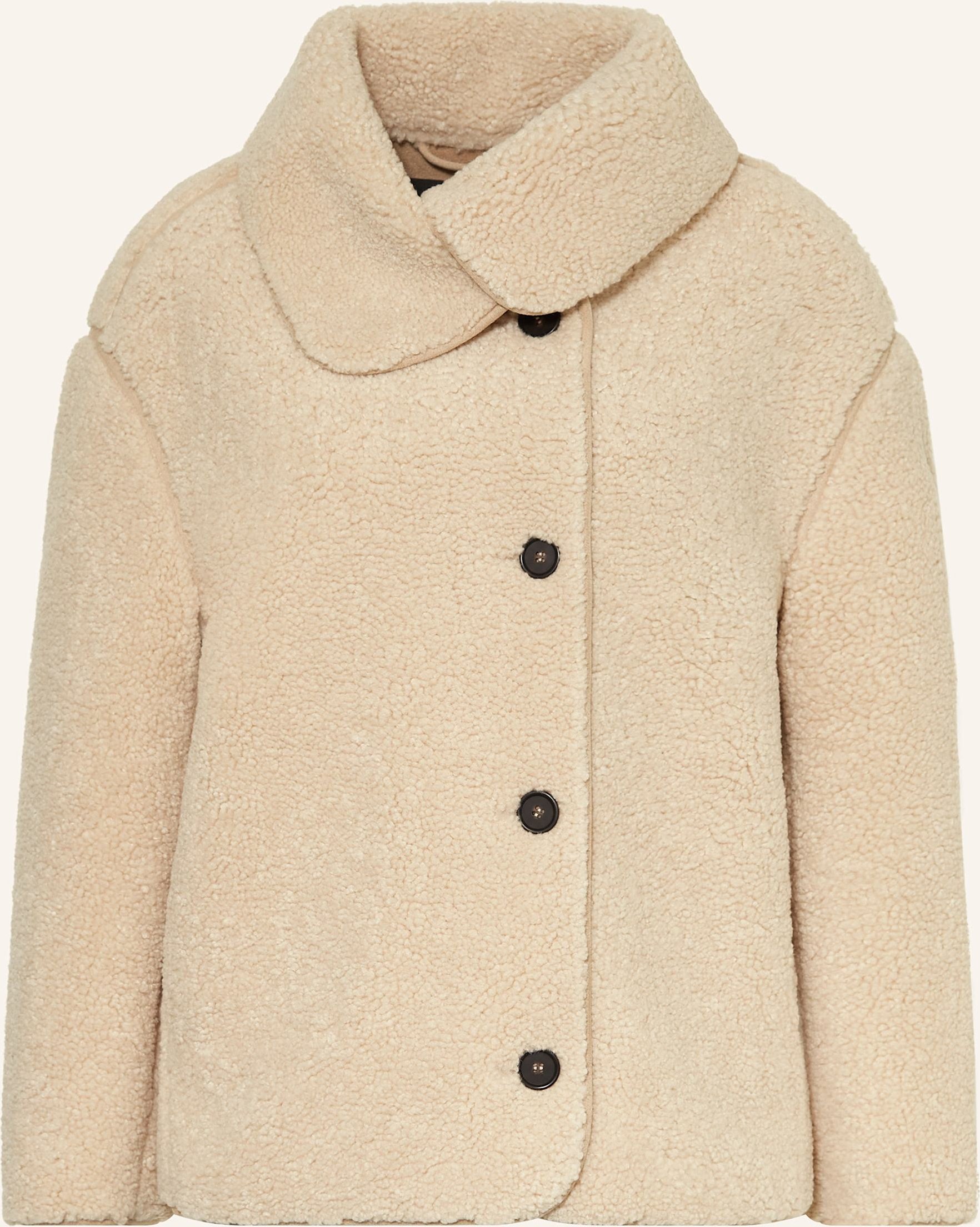 Opus Teddyfell-Jacke Hafine Mit 3/4-Arm beige