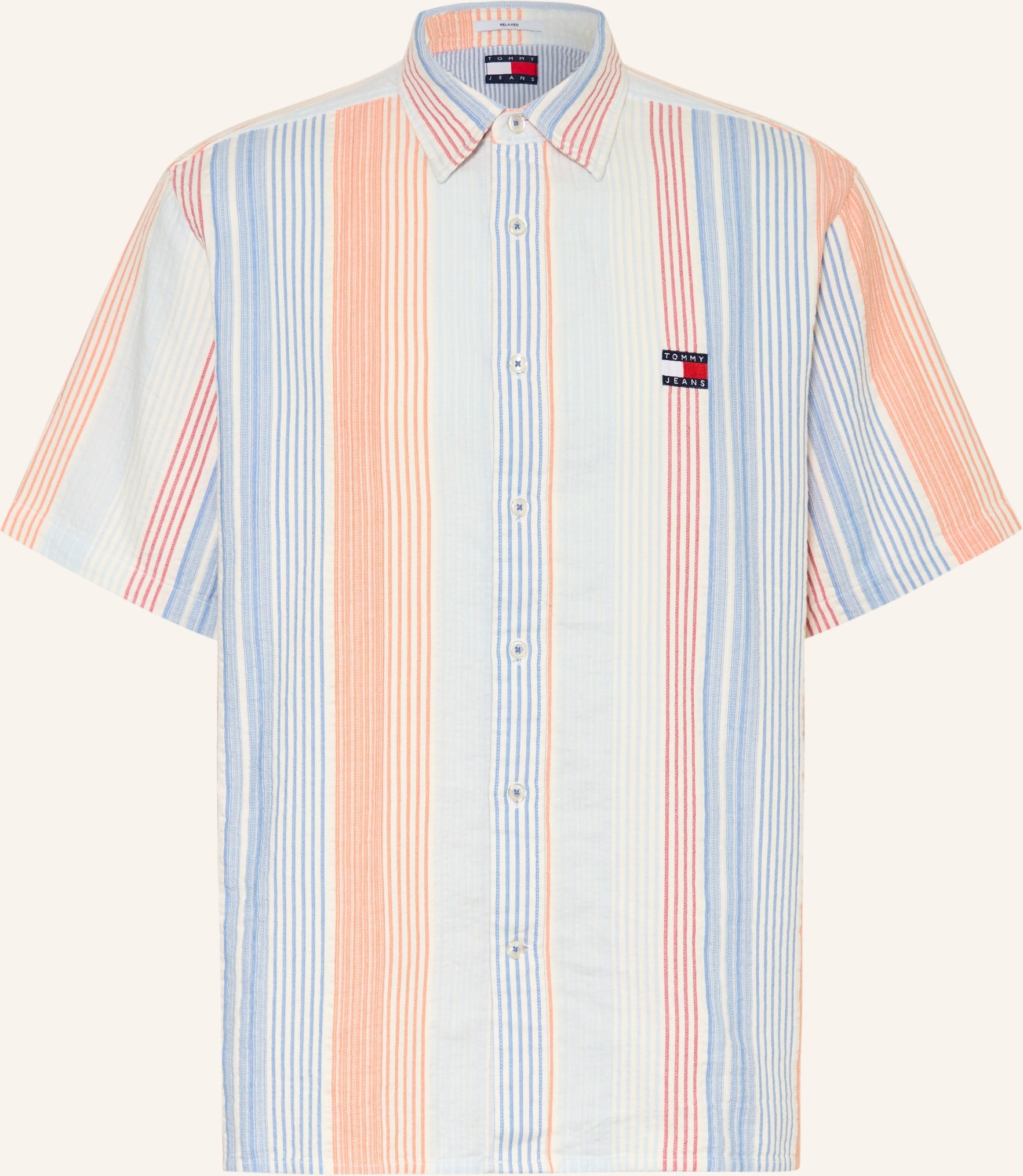 Tommy Jeans Kurzarm-Hemd Relaxed Fit orange