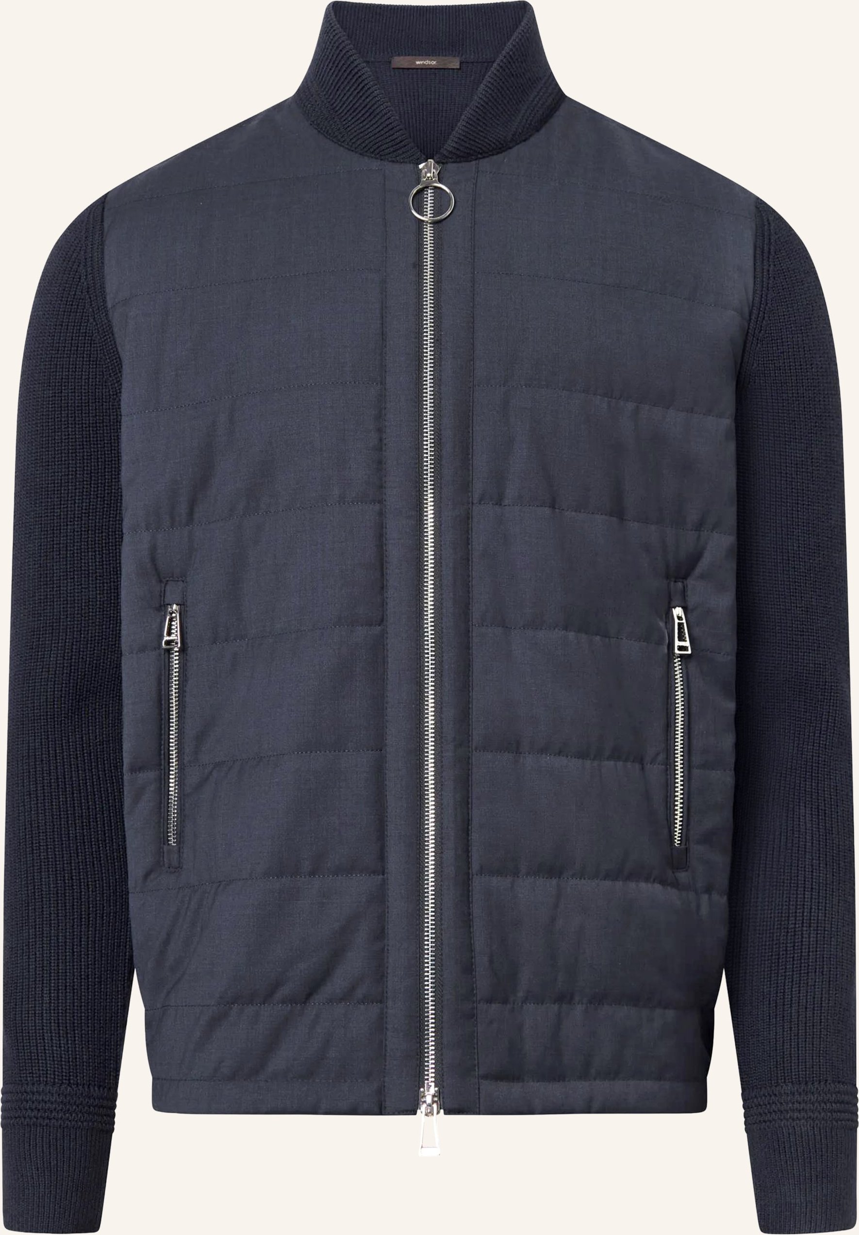 Windsor. Strickjacke Nedo Im Materialmix blau
