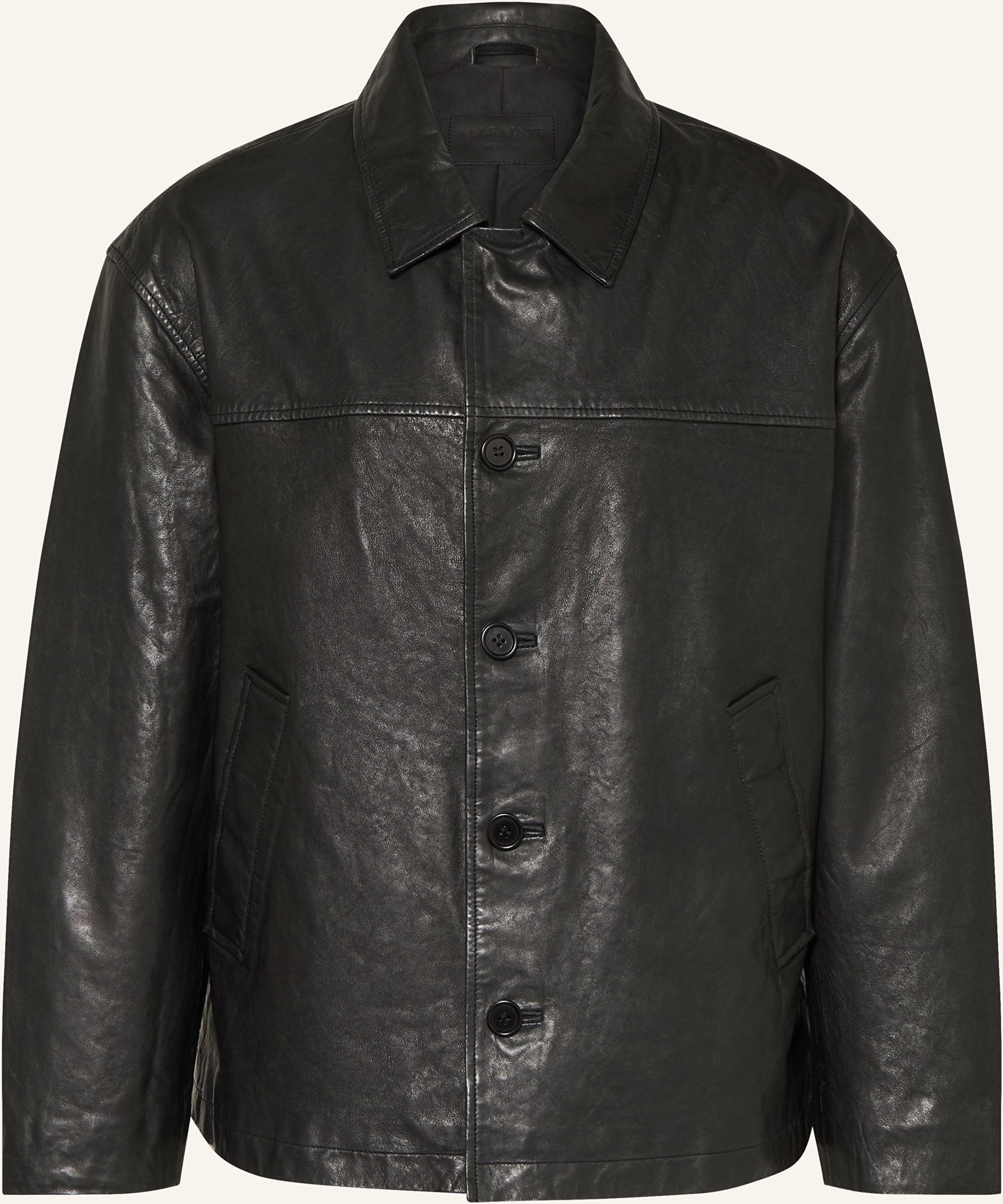 Allsaints Lederjacke Bradwell schwarz
