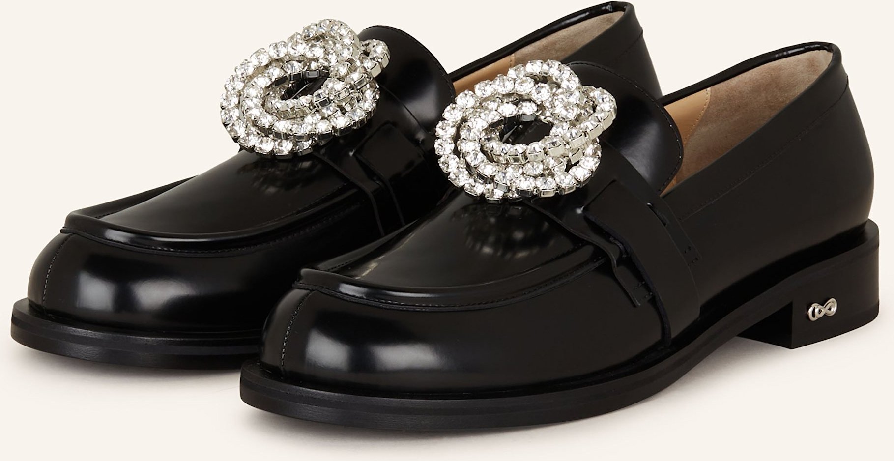 Mach & Mach Penny-Loafer Galaxy Mit Schmucksteinen schwarz