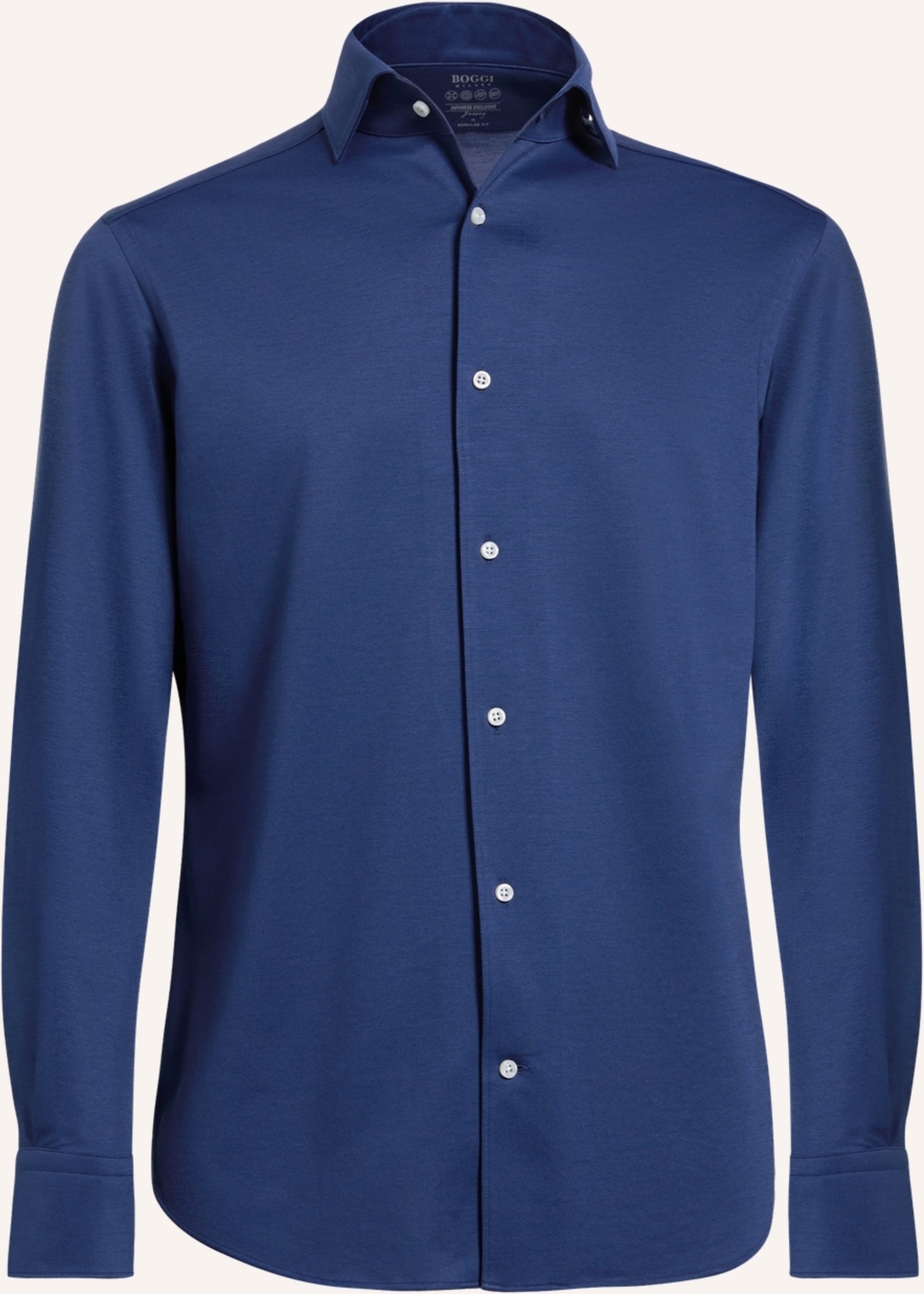 Boggi Milano Jerseyhemd Regular Fit blau