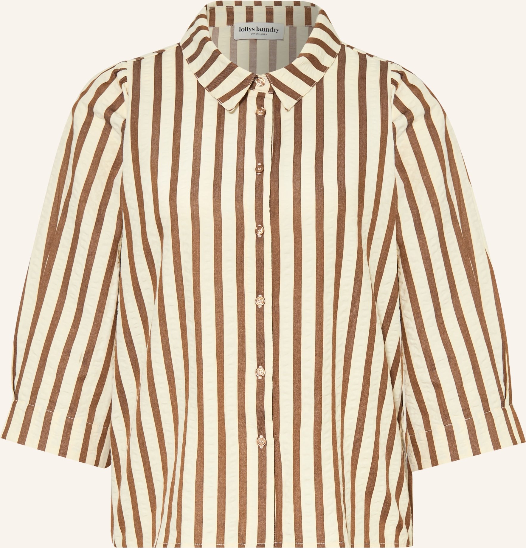 Lollys Laundry Hemdbluse Bonoll Mit 3/4-Arm braun