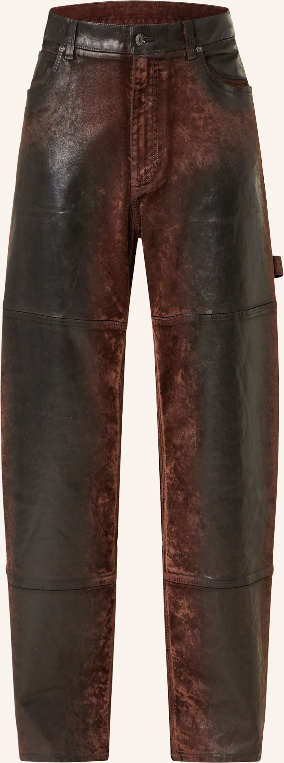 Dolce & Gabbana Cargojeans Over Regular Fit In Lederoptik schwarz