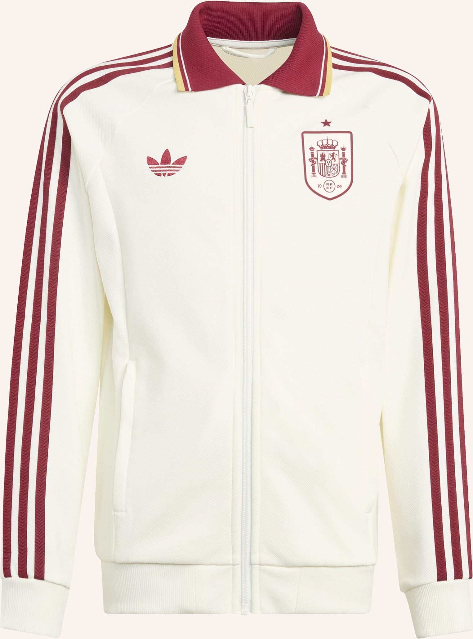 Adidas Spanien Anthem Kids Auswärtsjacke weiss
