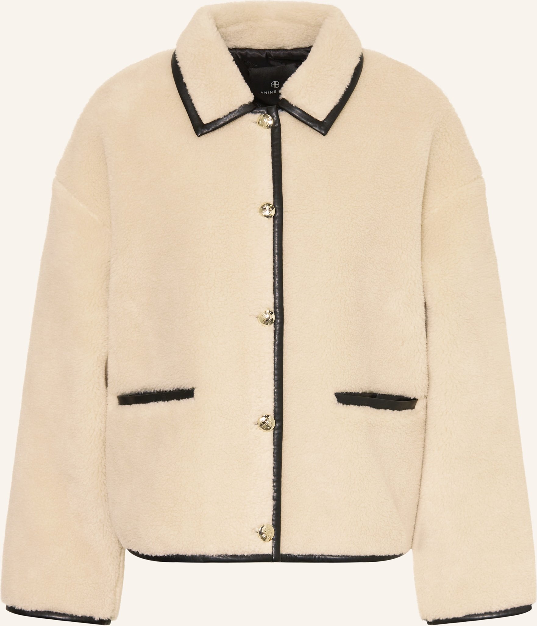 Anine Bing Teddyfell-Jacke Camden beige