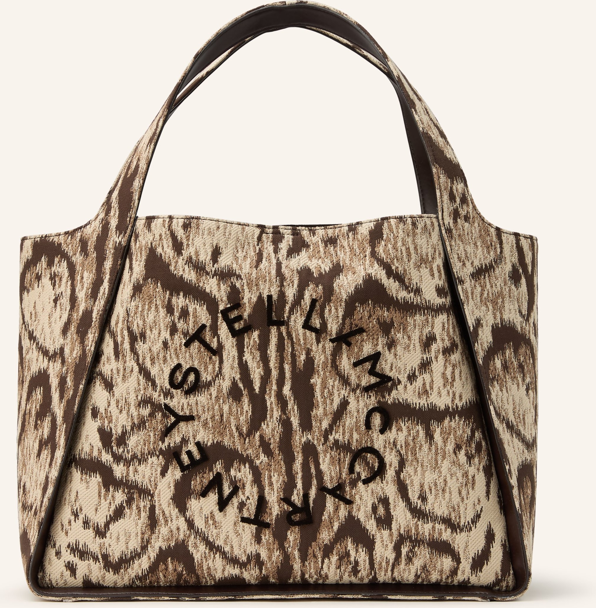 Stella Mccartney Shopper Logo Cloud Leopard Large Mit Pouch braun
