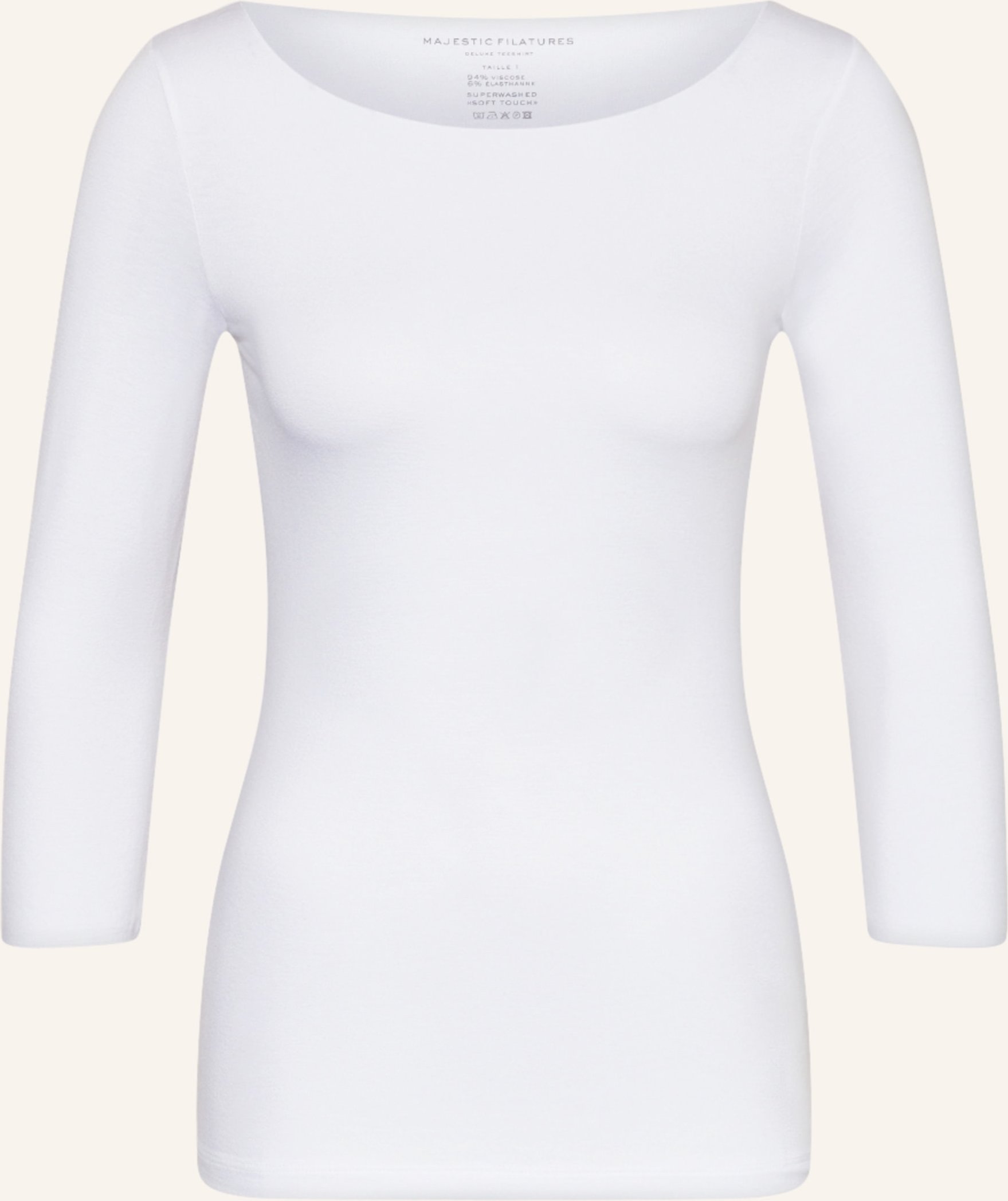Majestic Filatures Shirt Mit 3/4-Arm weiss
