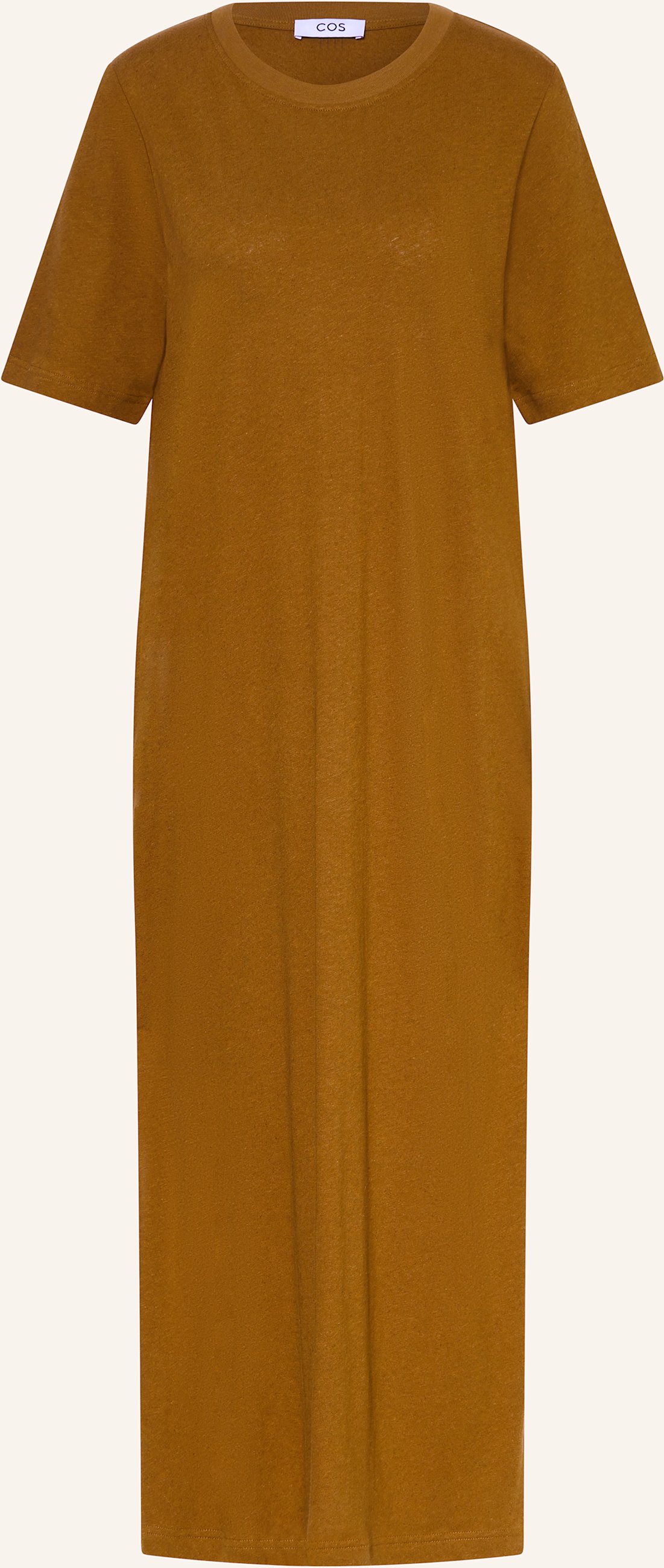 Cos Kleid Mit Leinen braun