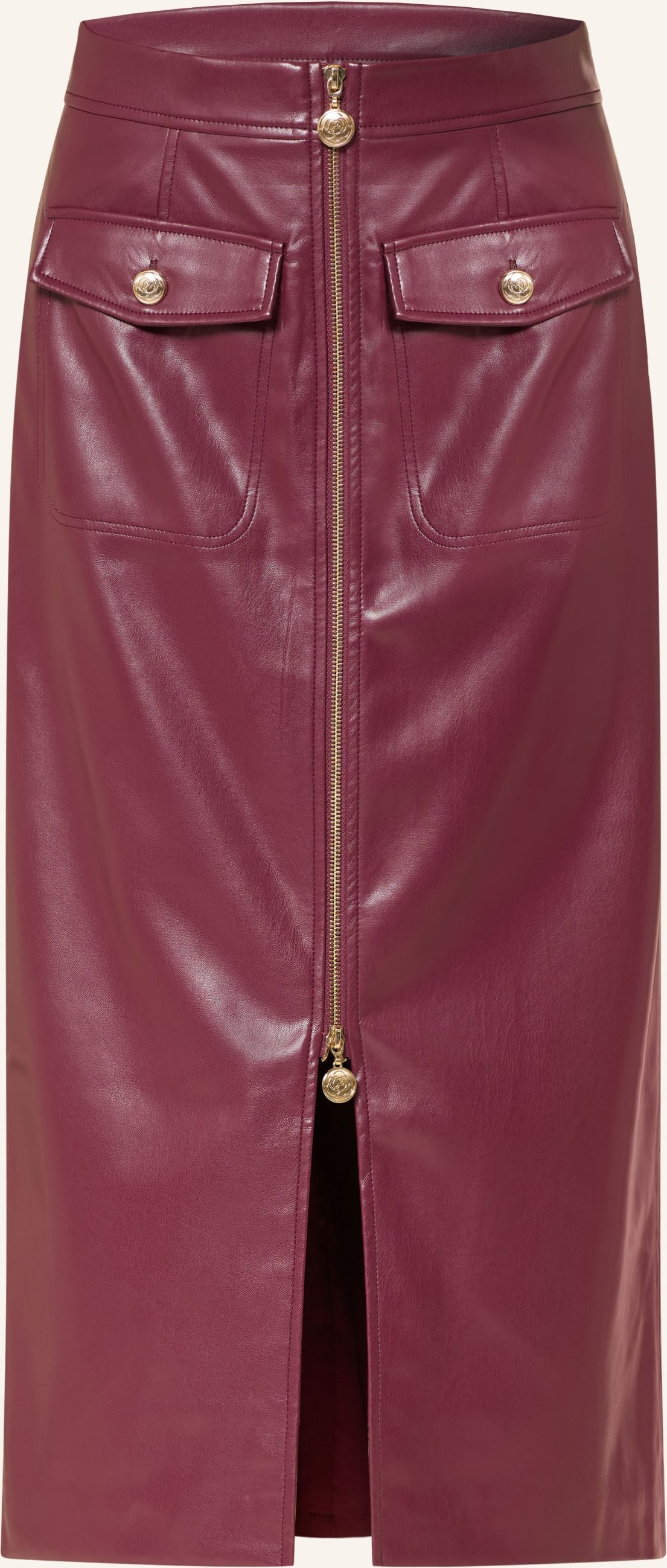 Joseph Ribkoff Rock In Lederoptik rot