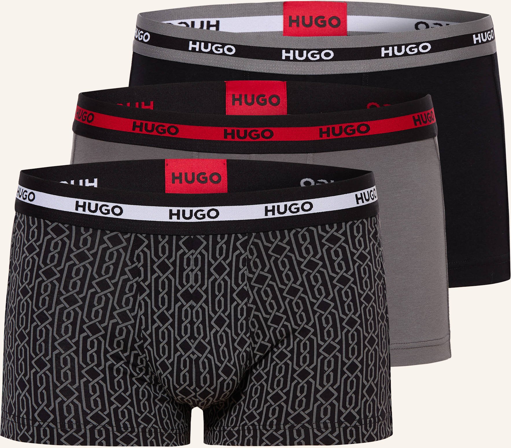 Hugo 3er-Pack Boxershorts grau