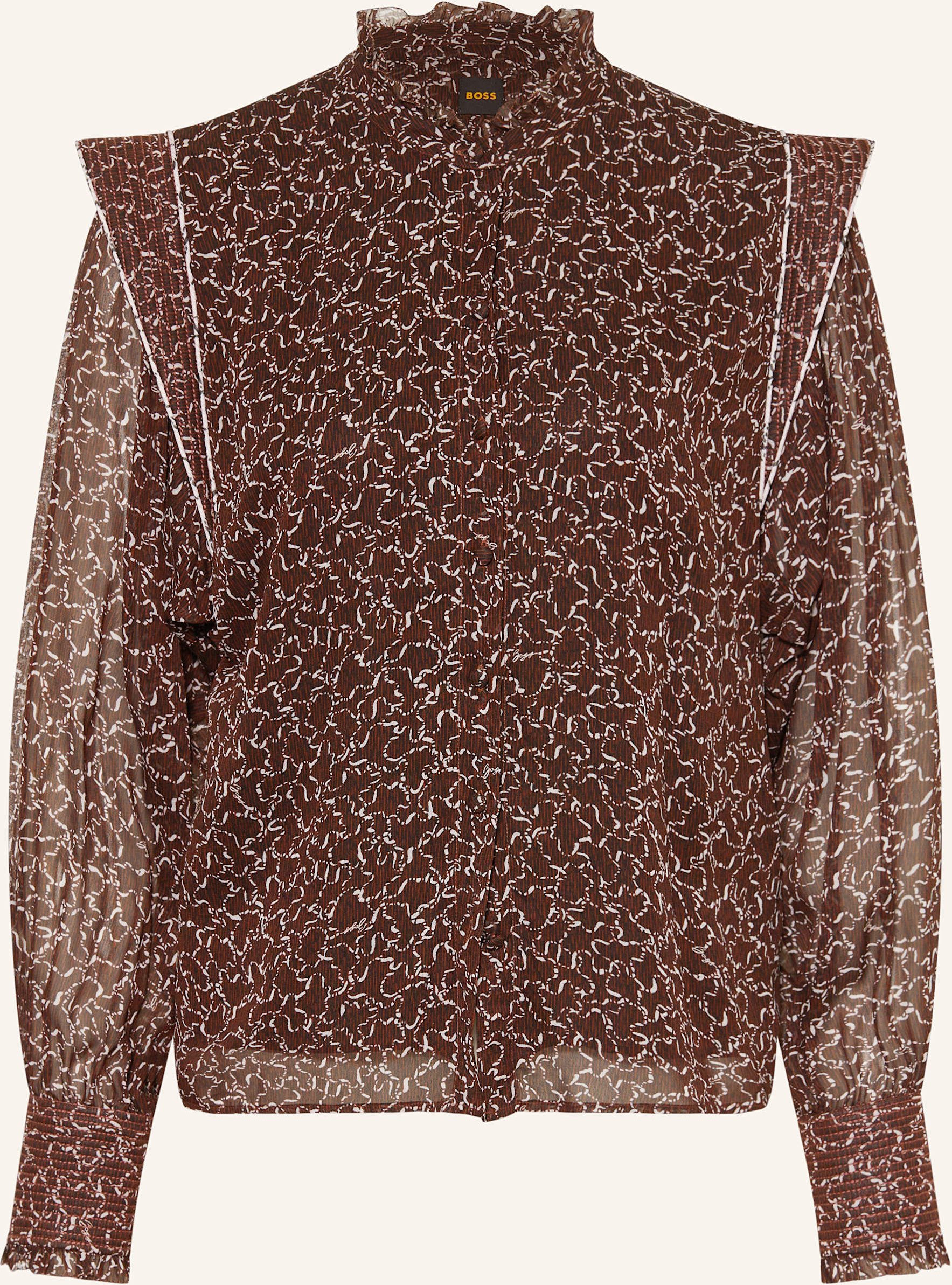 Boss Bluse Boulena Mit Rüschen rot