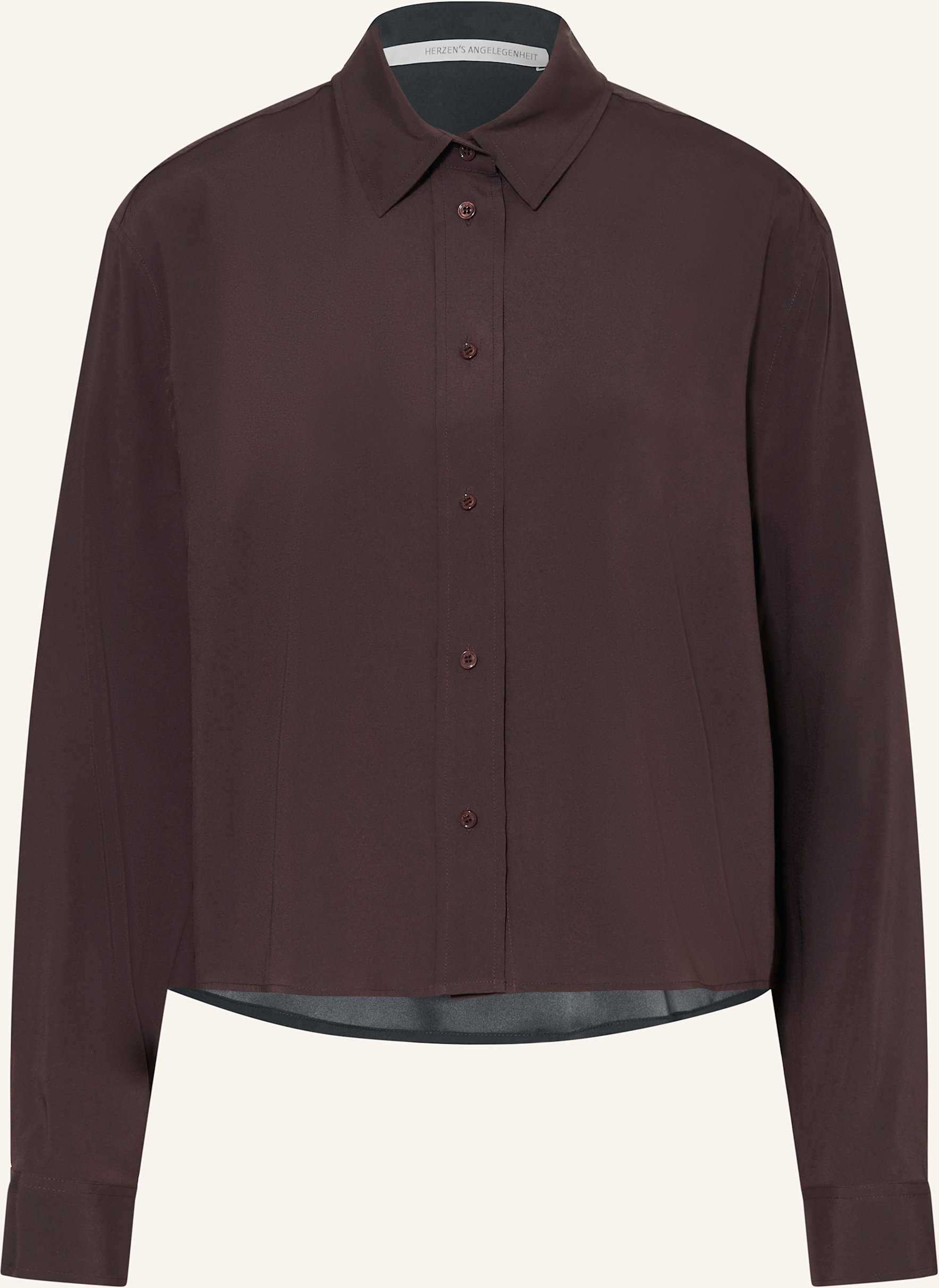 Herzen's Angelegenheit Hemdbluse Aus Seide braun