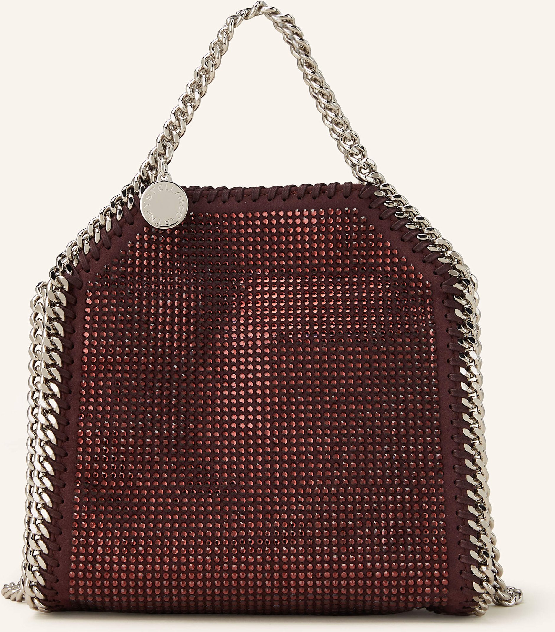 Stella Mccartney Handtasche Falabella Tiny Mit Schmucksteinen rot