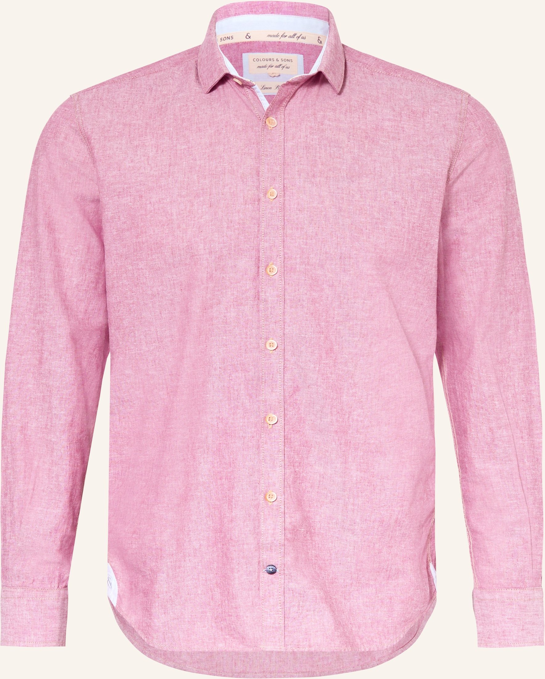 Colours & Sons Hemd Slim Fit Mit Leinen rot