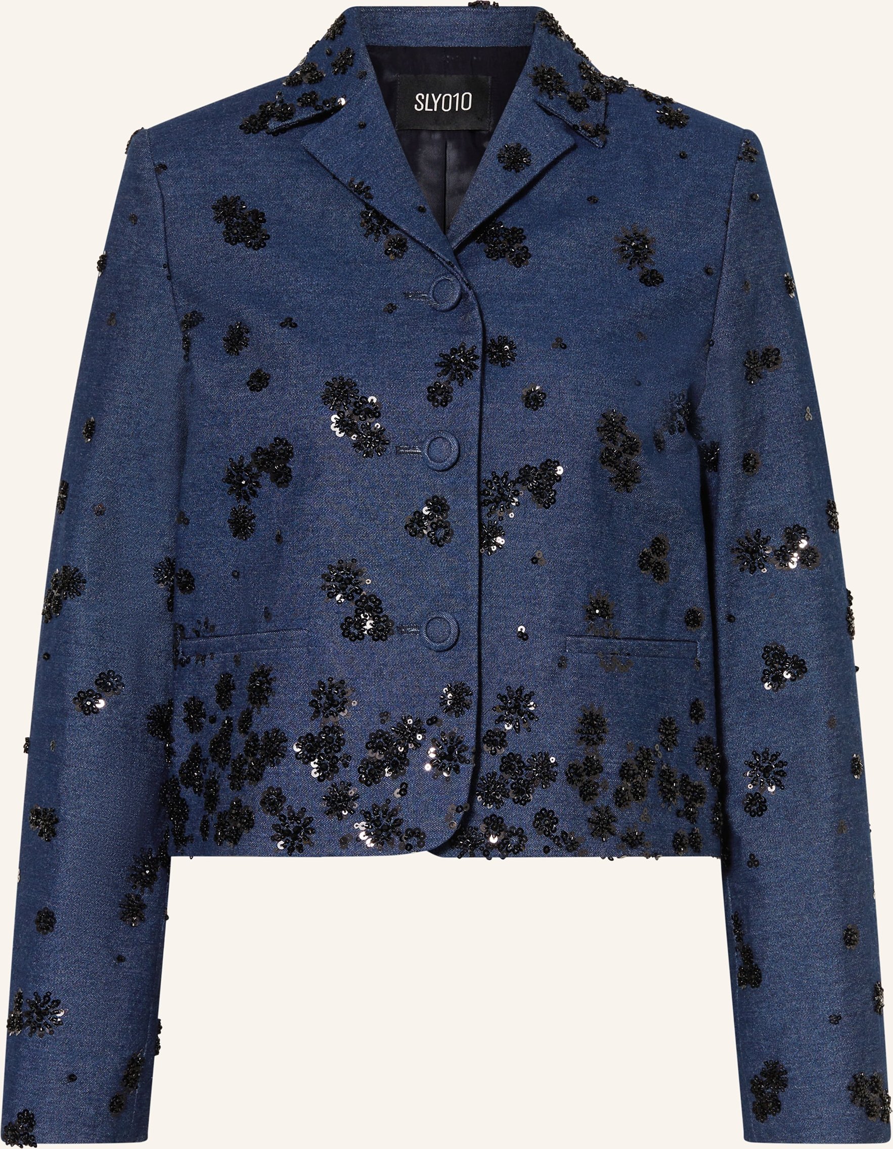 Sly 010 Blazer Farrah In Jeansoptik Mit Pailleten blau