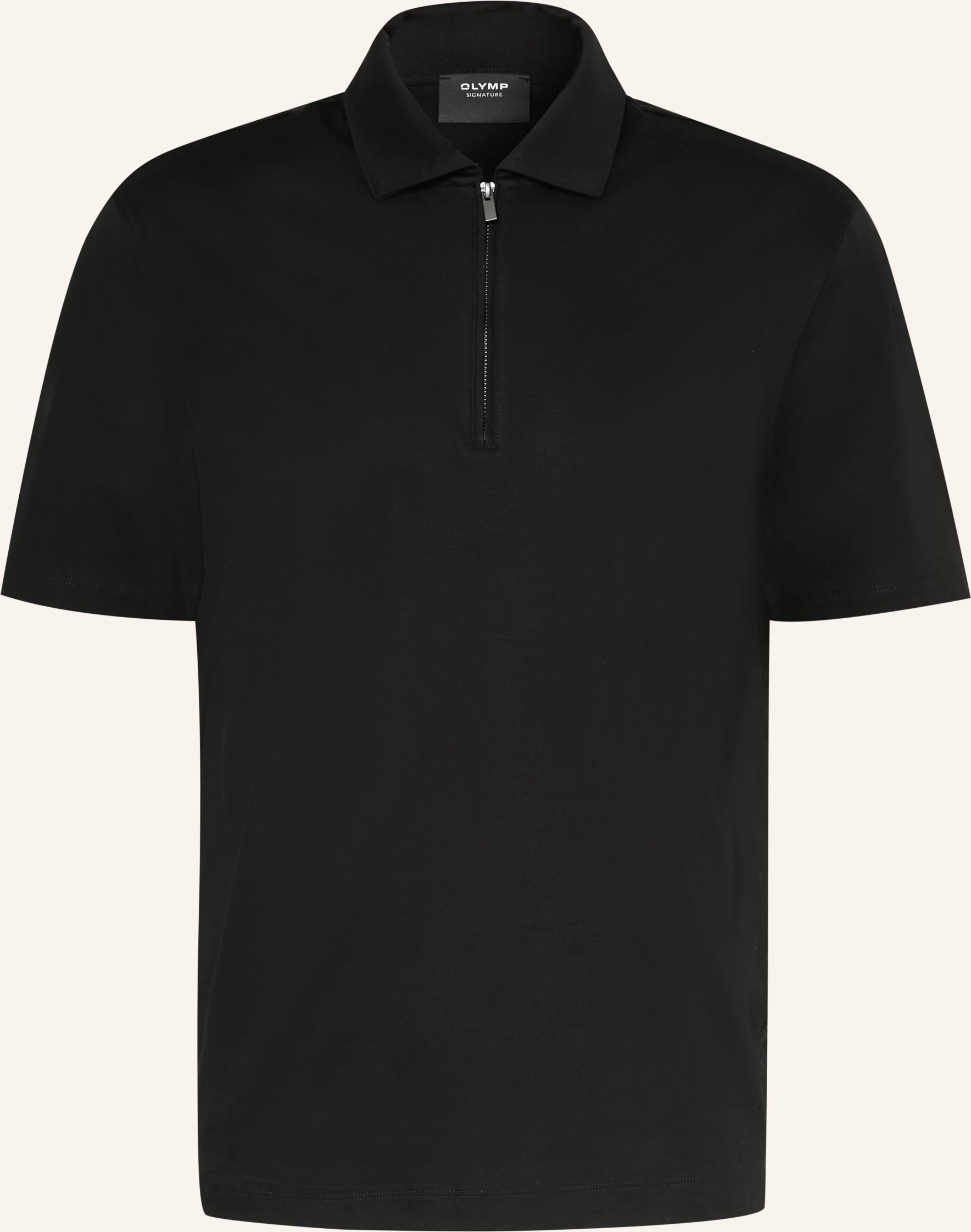 Olymp Signature Strick-Poloshirt schwarz