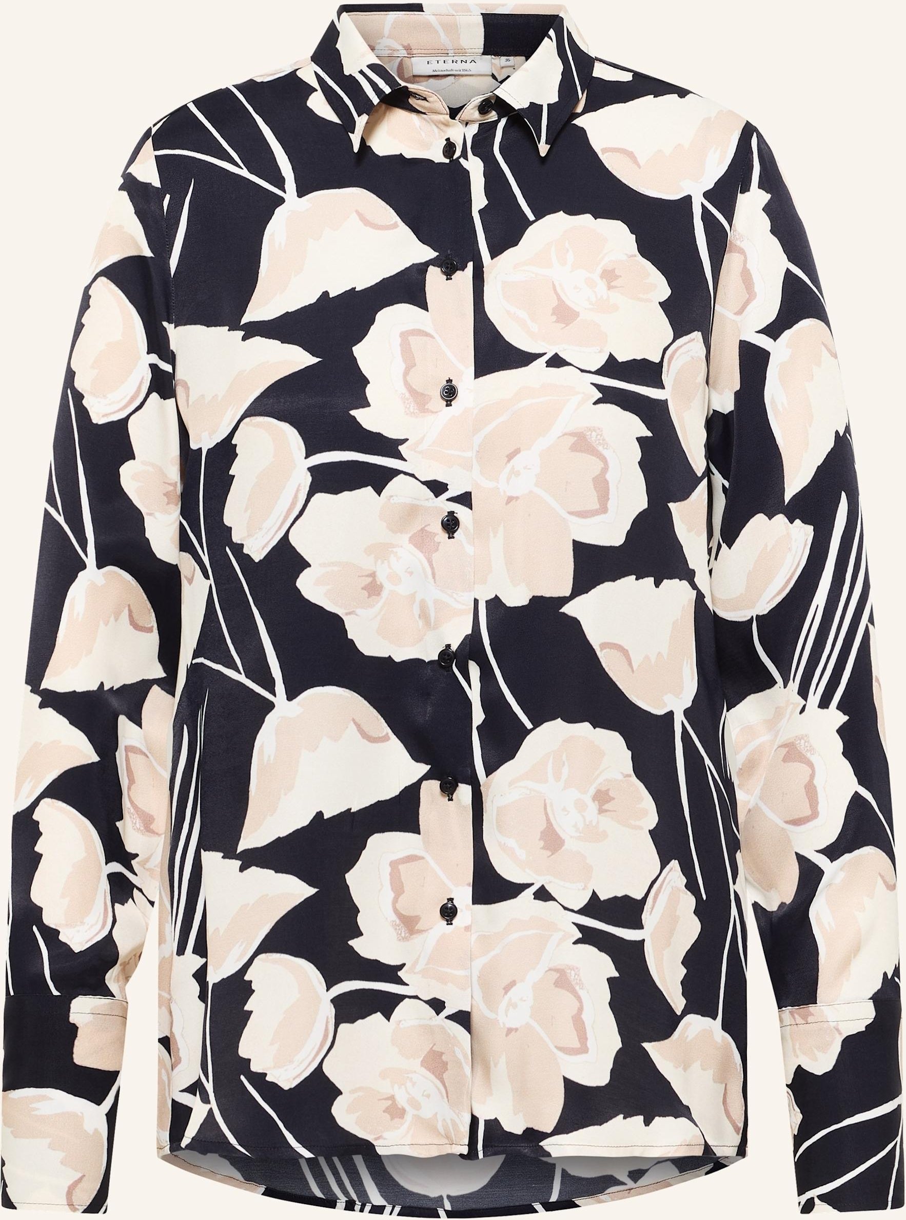 Eterna Hemdbluse Aus Satin schwarz