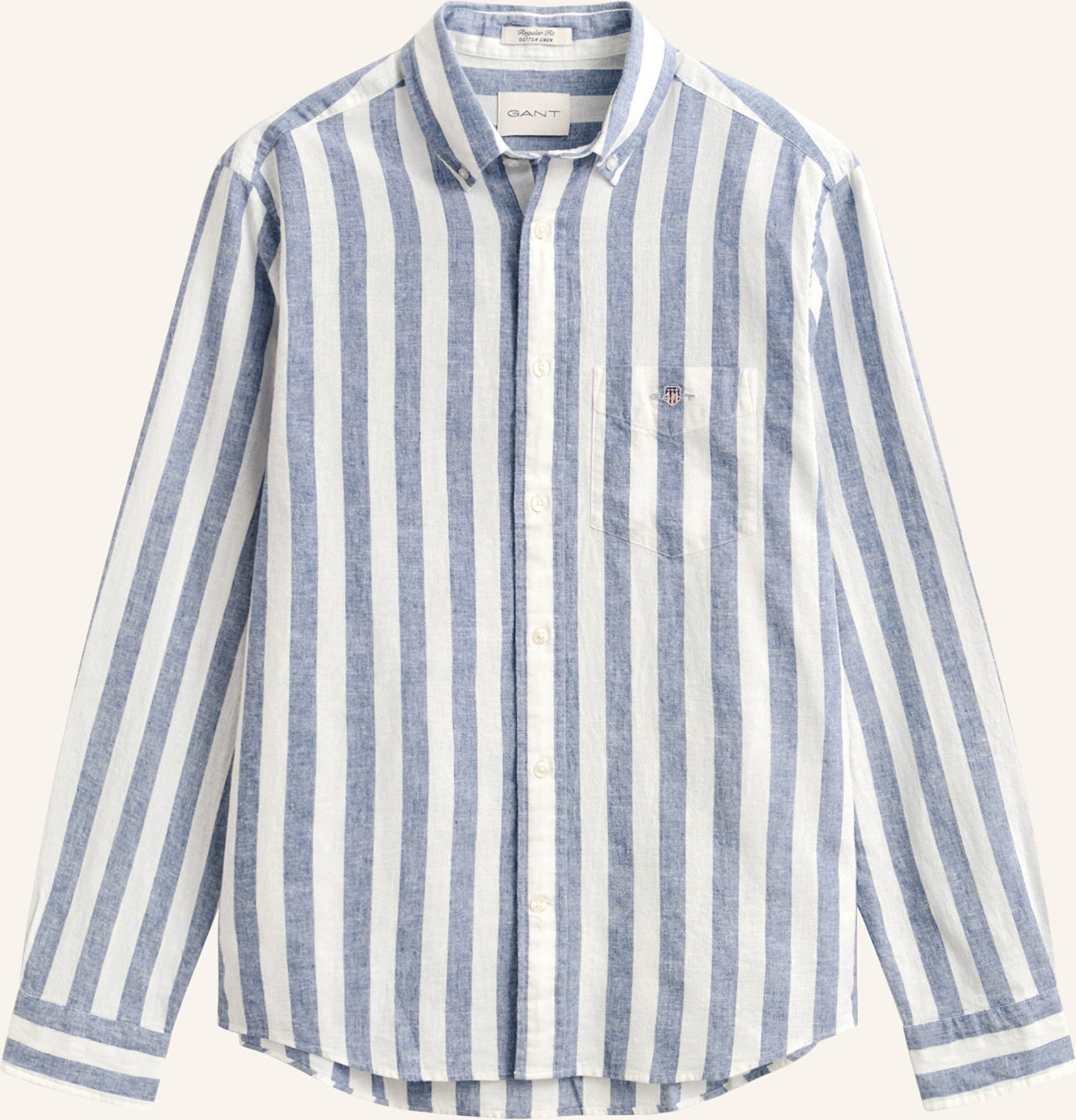 Gant Hemd Regular Fit Mit Leinen blau