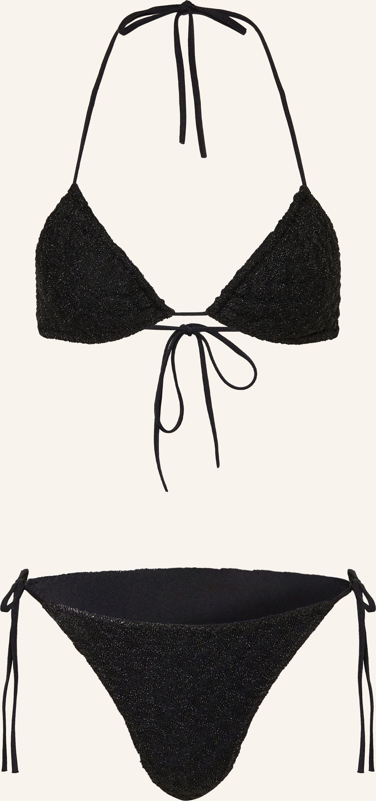 Missoni Triangel-Bikini Mit Glitzergarn schwarz