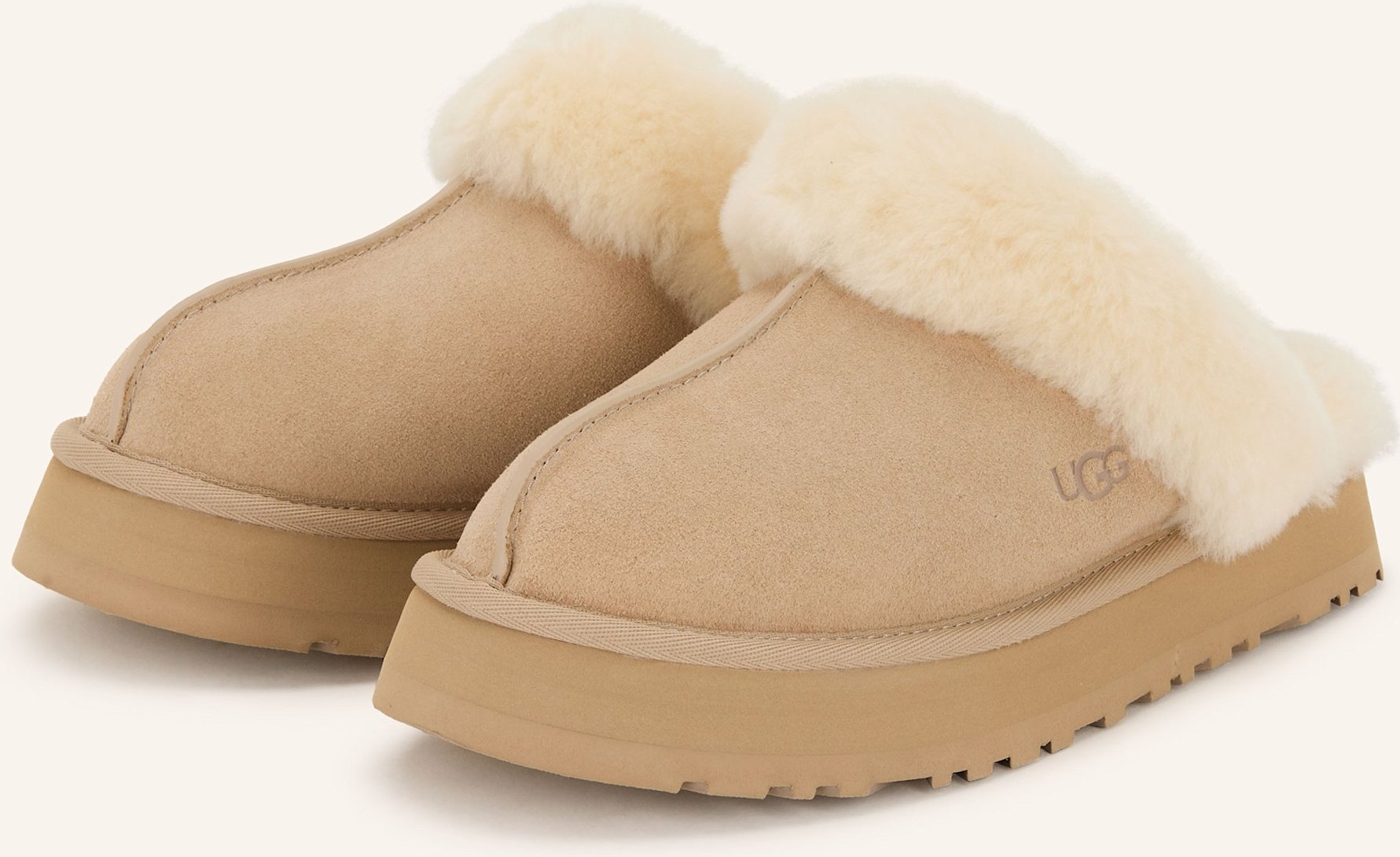 Thumbnail - Ugg Pantoletten Disquette beige