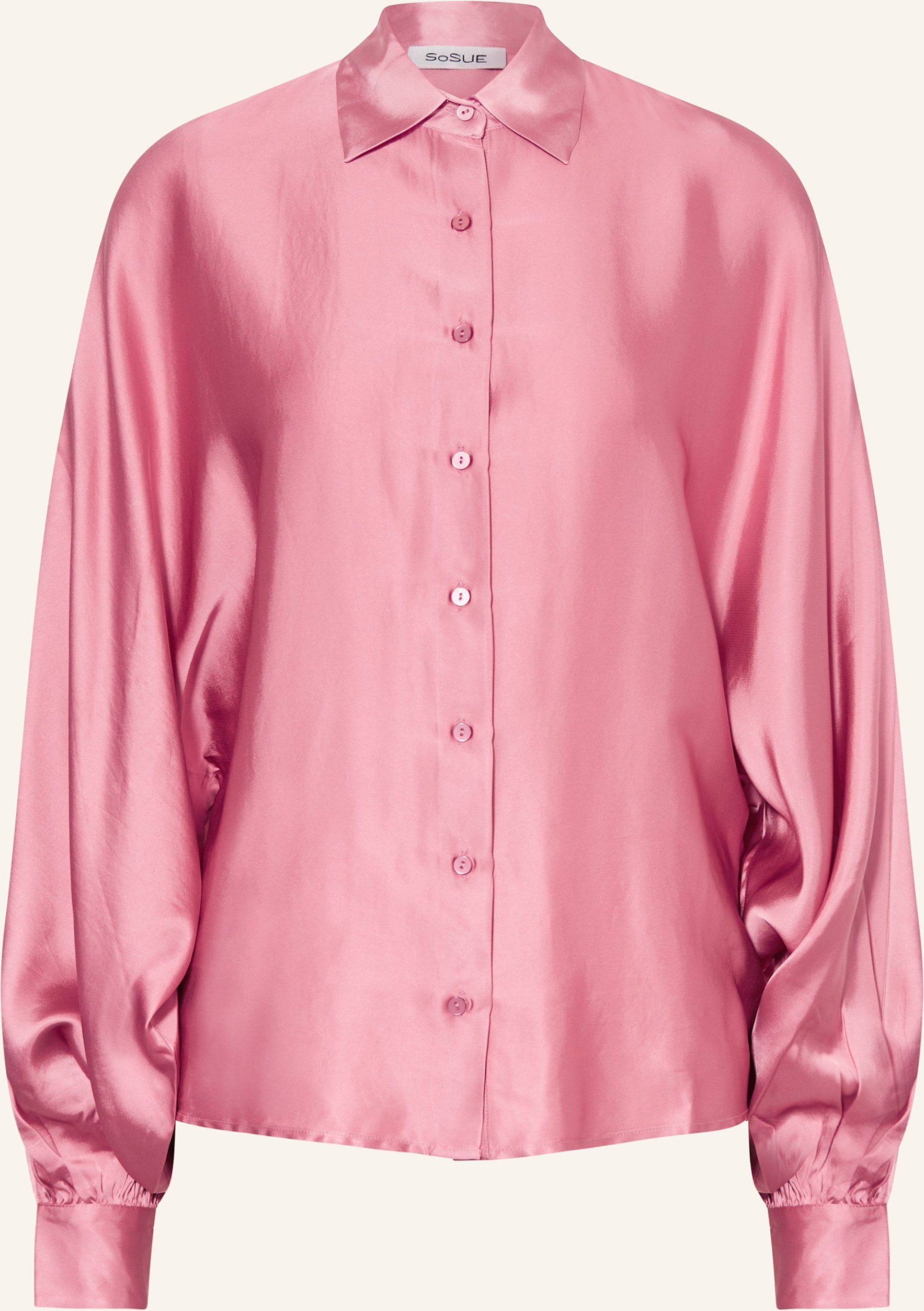 Sosue Hemdbluse Antonia Aus Satin rosa