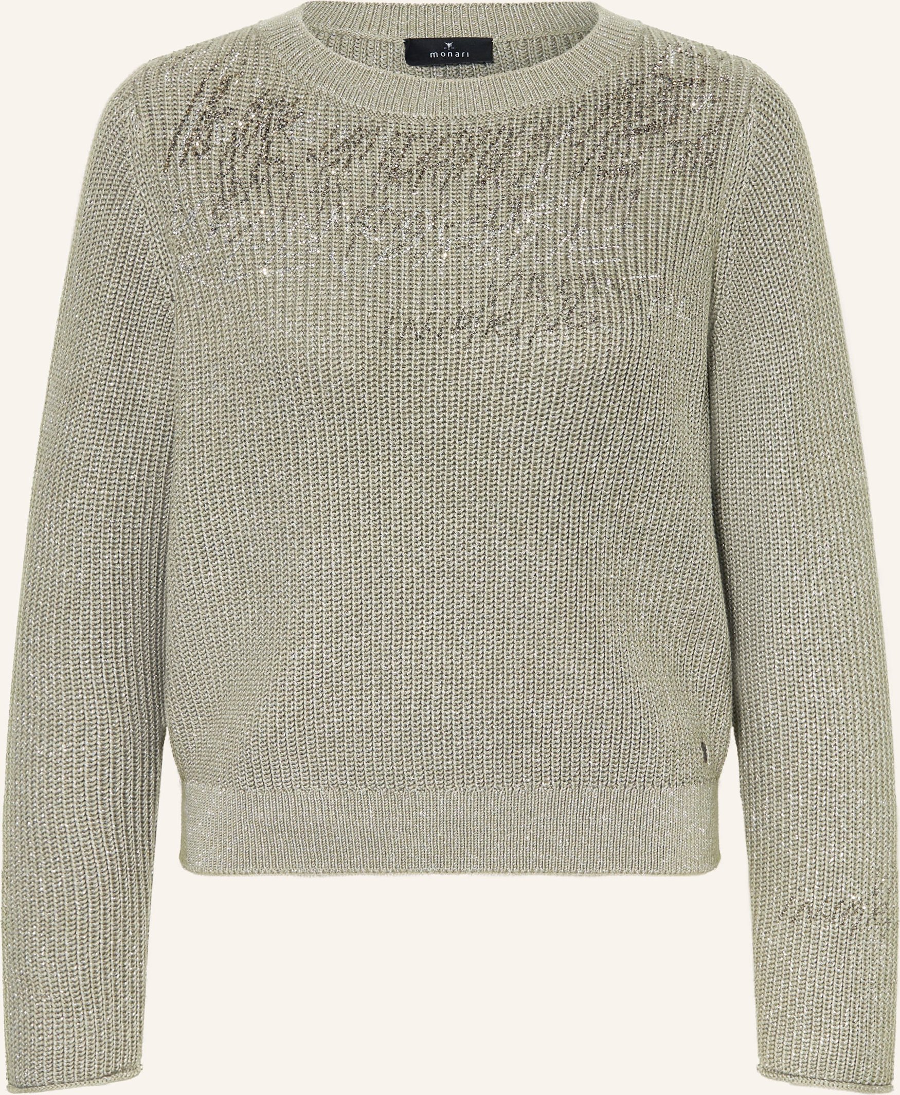 Thumbnail - Monari Pullover Mit Glitzergarn Und Schmucksteinen gruen