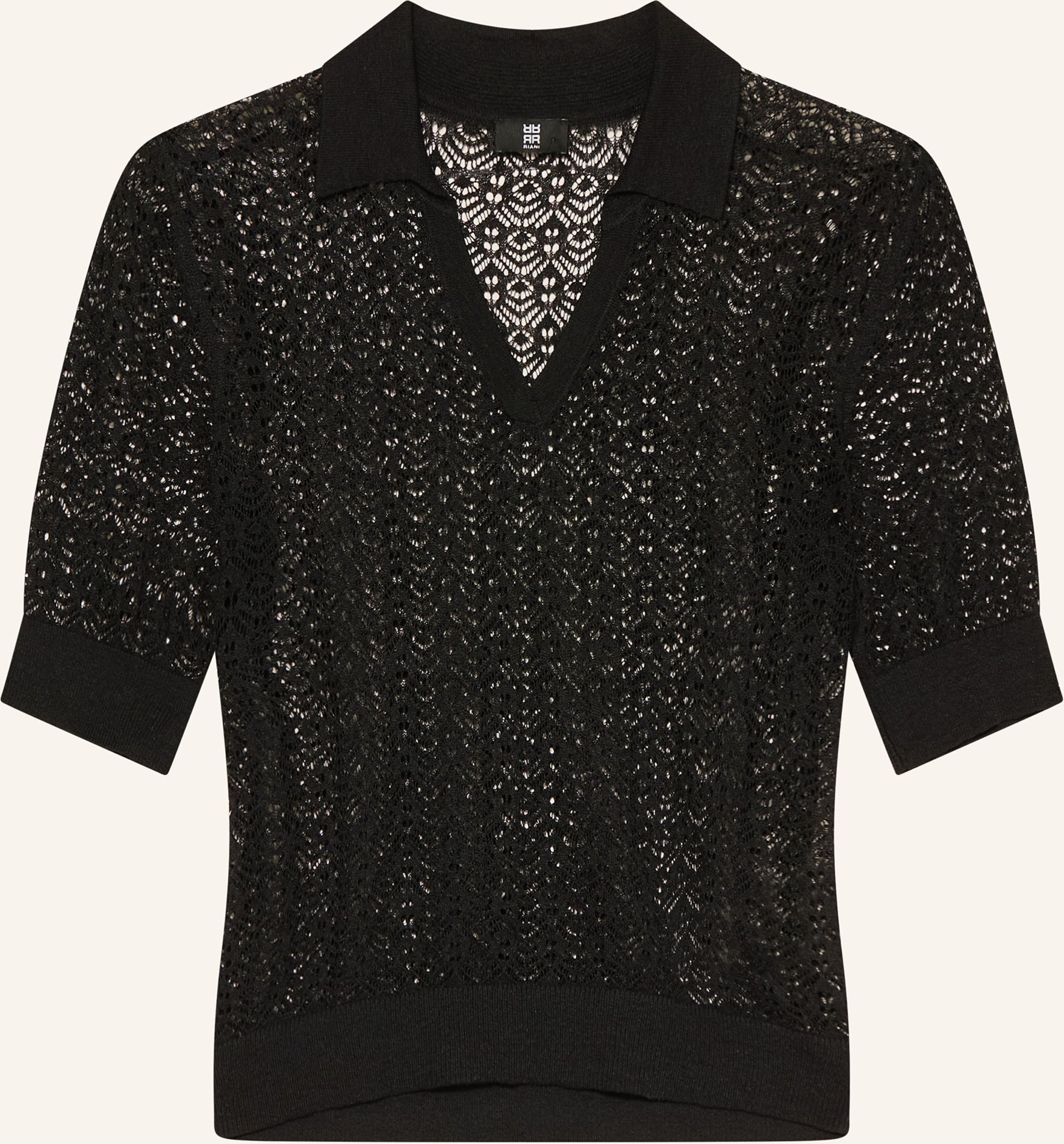 Riani Poloshirt Aus Lochspitz schwarz