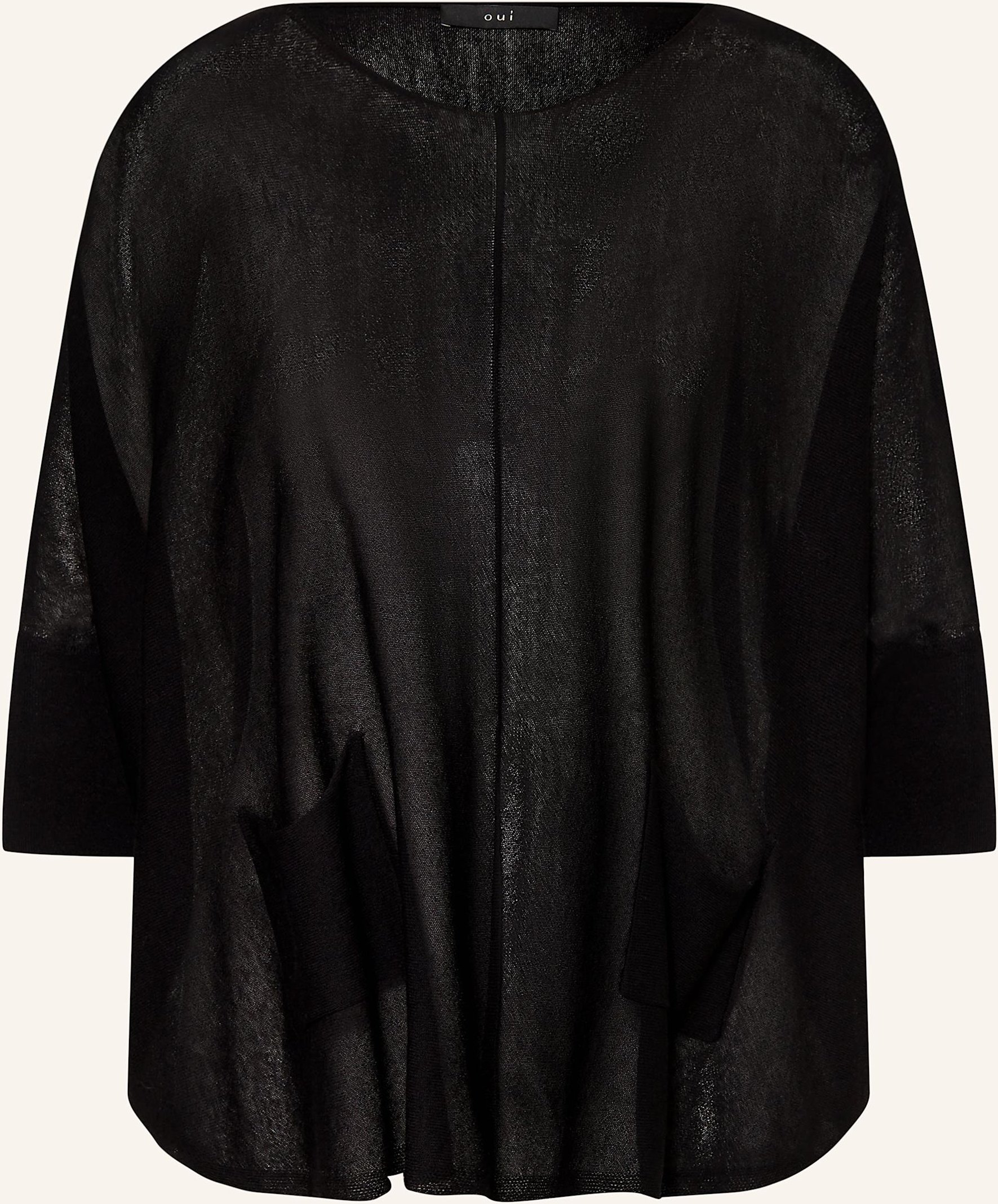 Oui Pullover Mit 3/4-Arm schwarz
