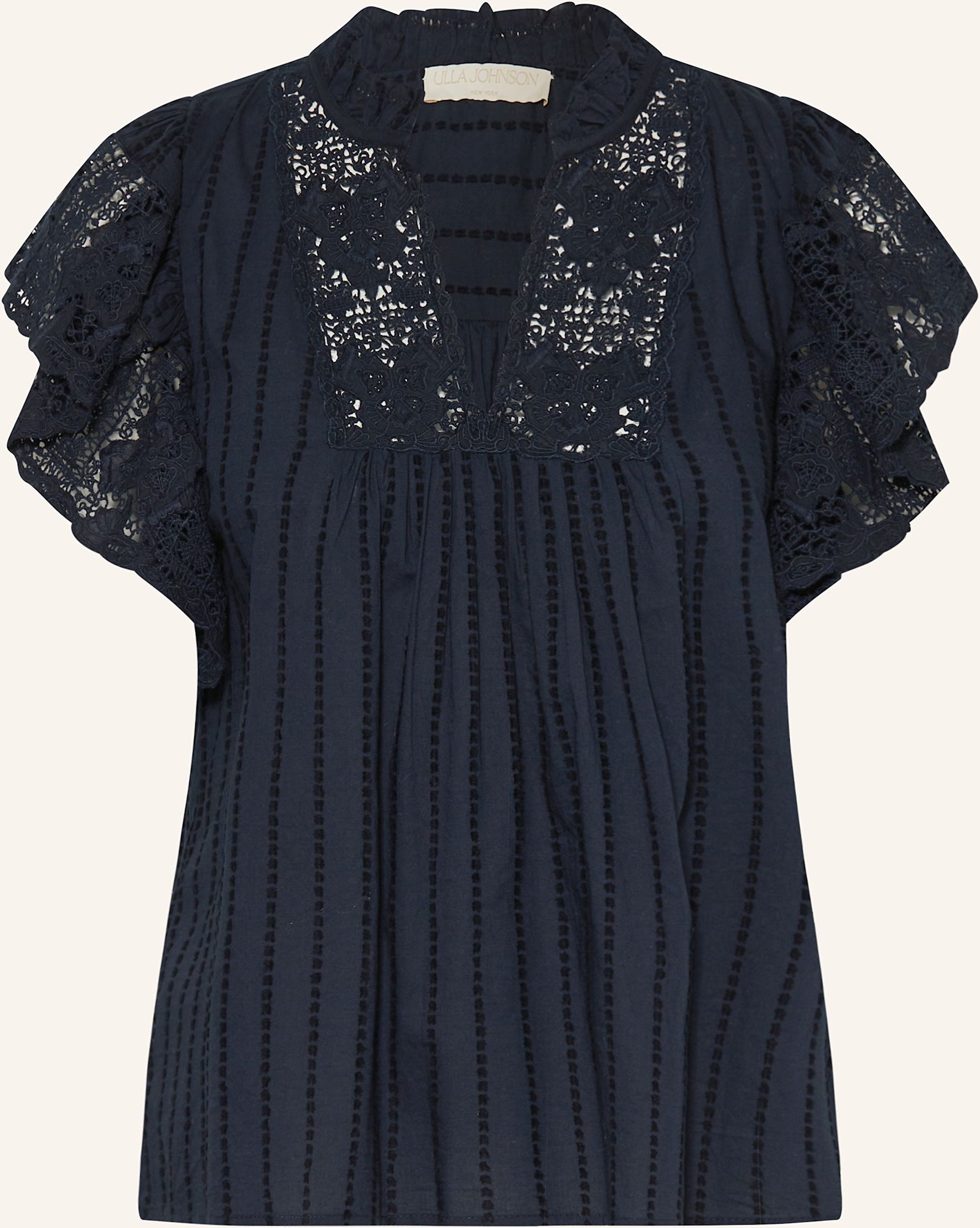 Thumbnail - Ulla Johnson Blusentop Jolie Mit Spitze blau