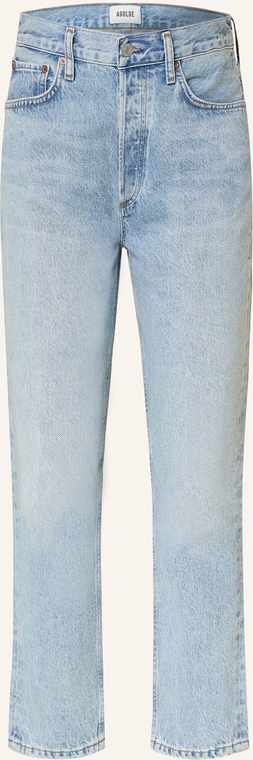 Agolde Straight Jeans Riley Crop blau