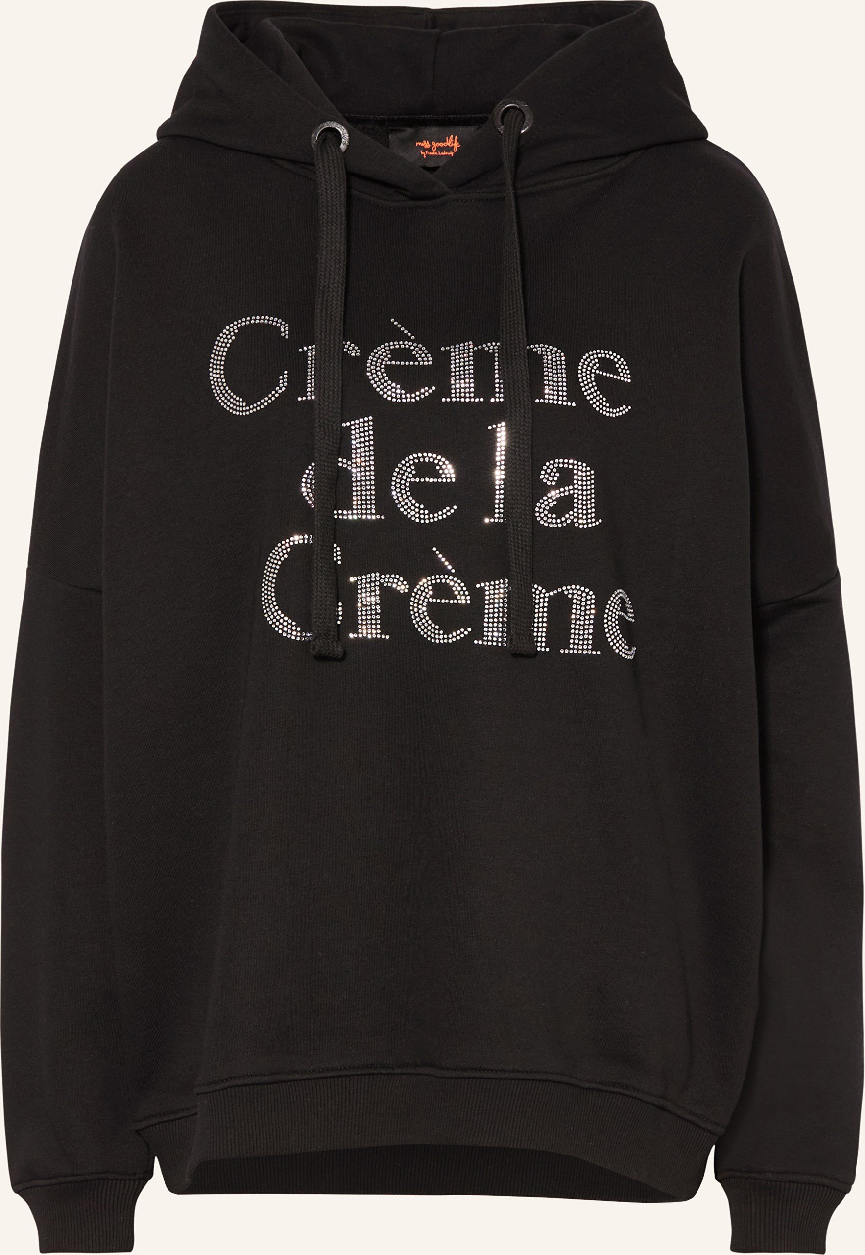 Miss Goodlife Hoodie Mit Schmucksteinen schwarz