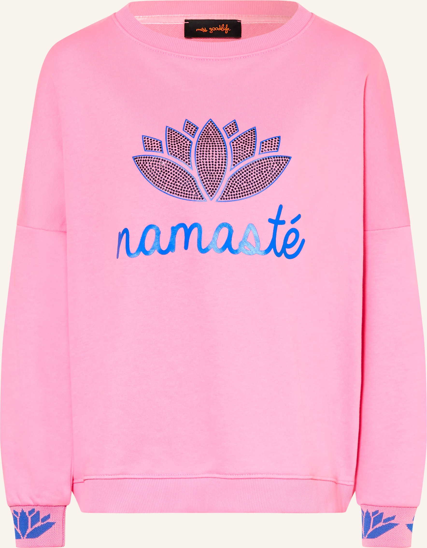 Thumbnail - Miss Goodlife Sweatshirt Mit Schmucksteinen rosa