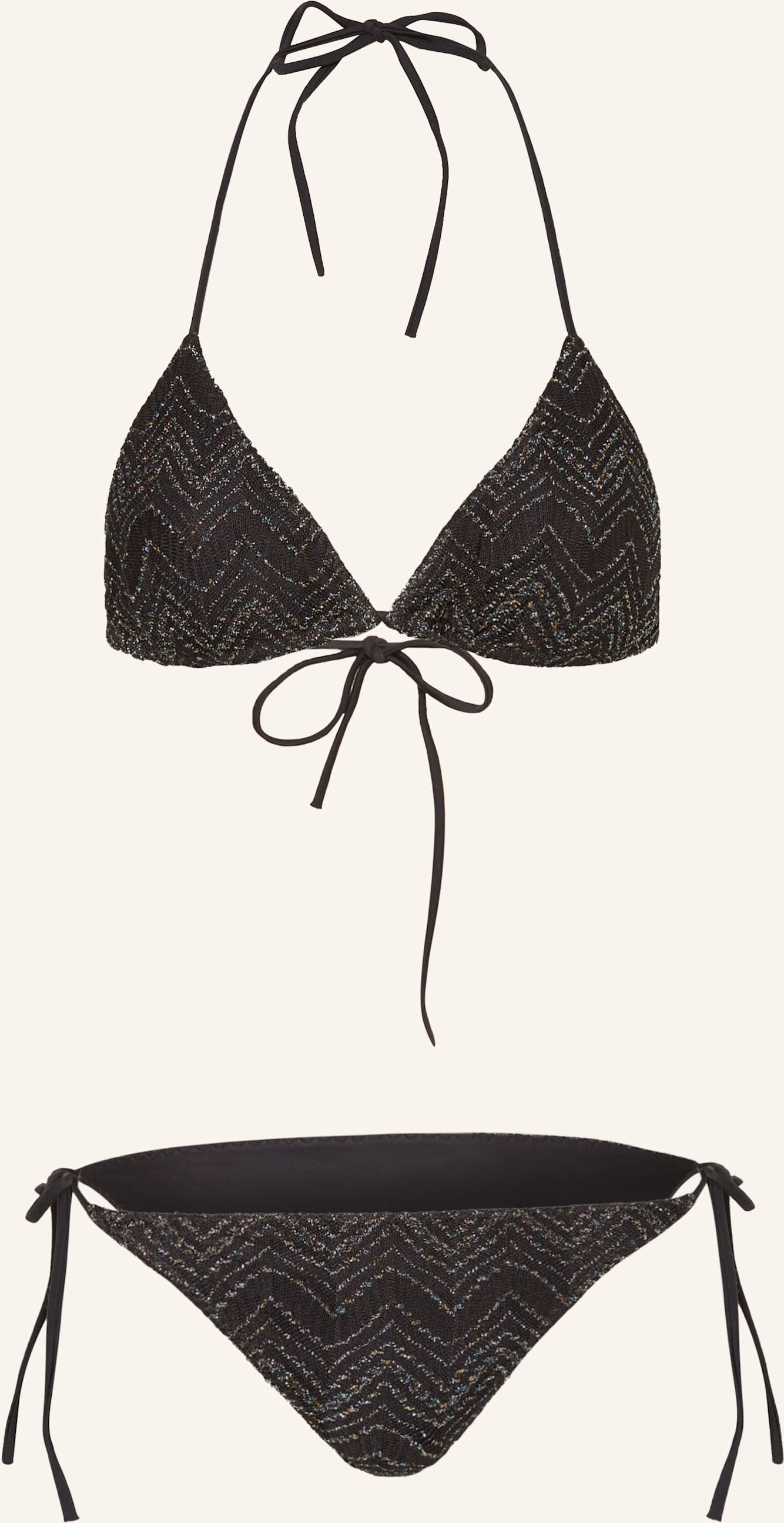 Missoni Triangel-Bikini Mit Glitzergarn schwarz