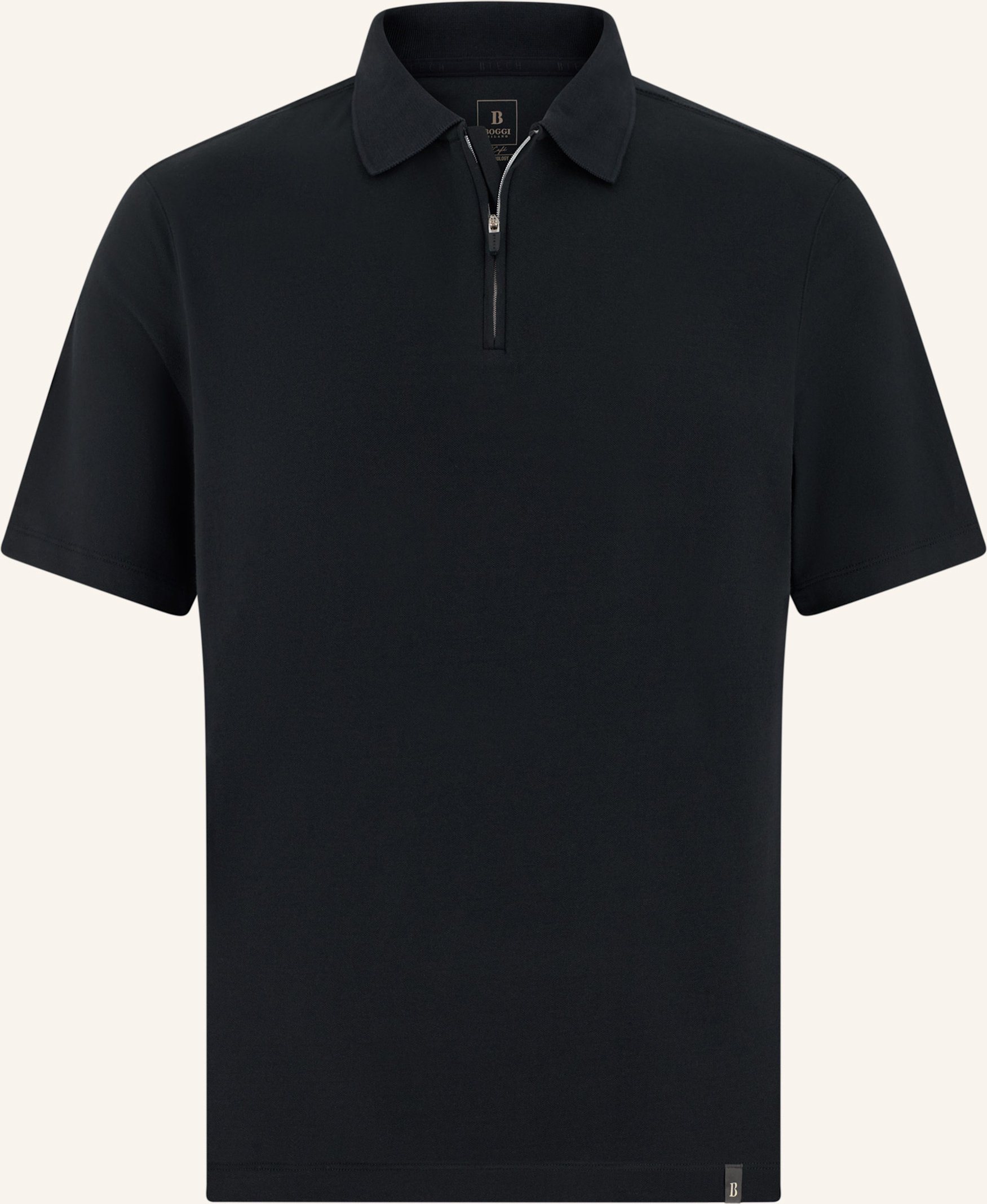 Boggi Milano Piqué-Poloshirt schwarz