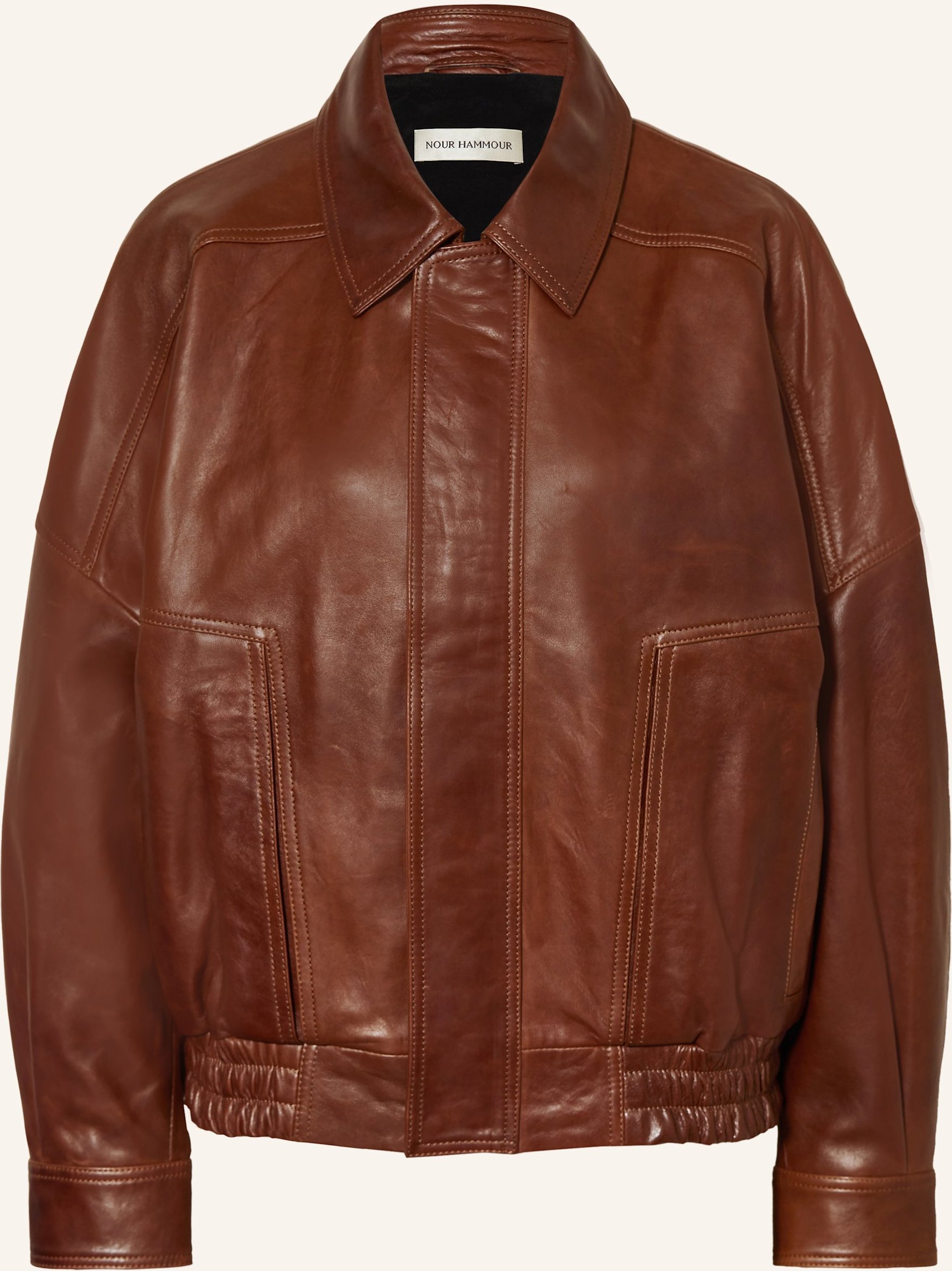 Thumbnail - Nour Hammour Lederblouson Dalma braun